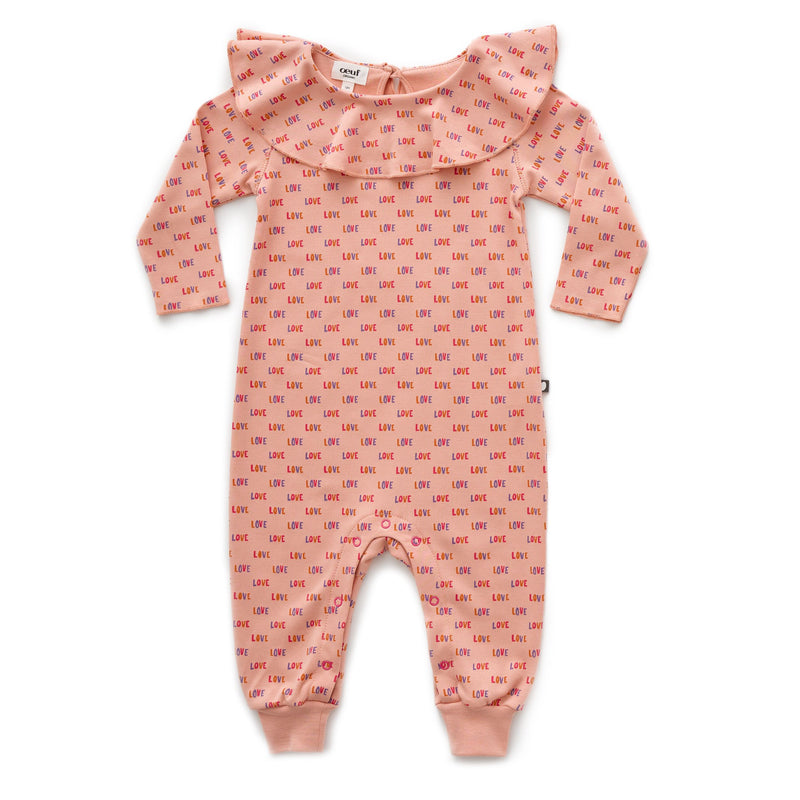 Ruffle Collar Jumper-Peony