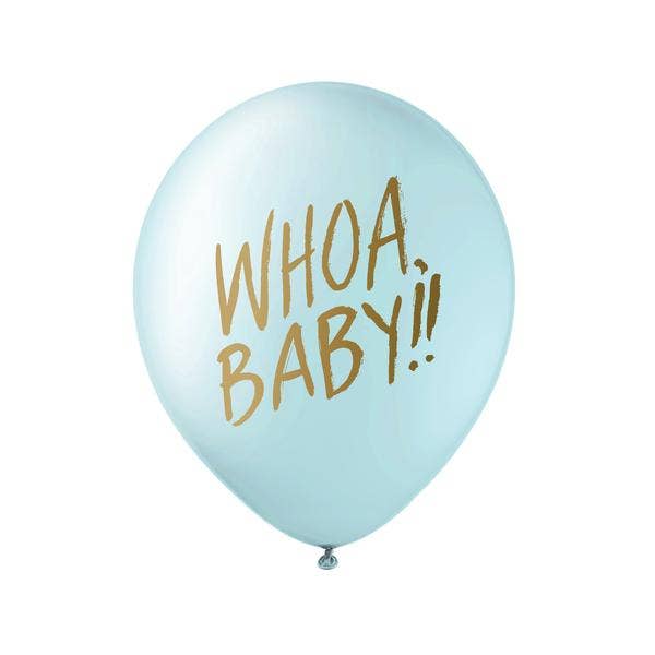 Box of 12 - Blue Whoa Baby Balloon