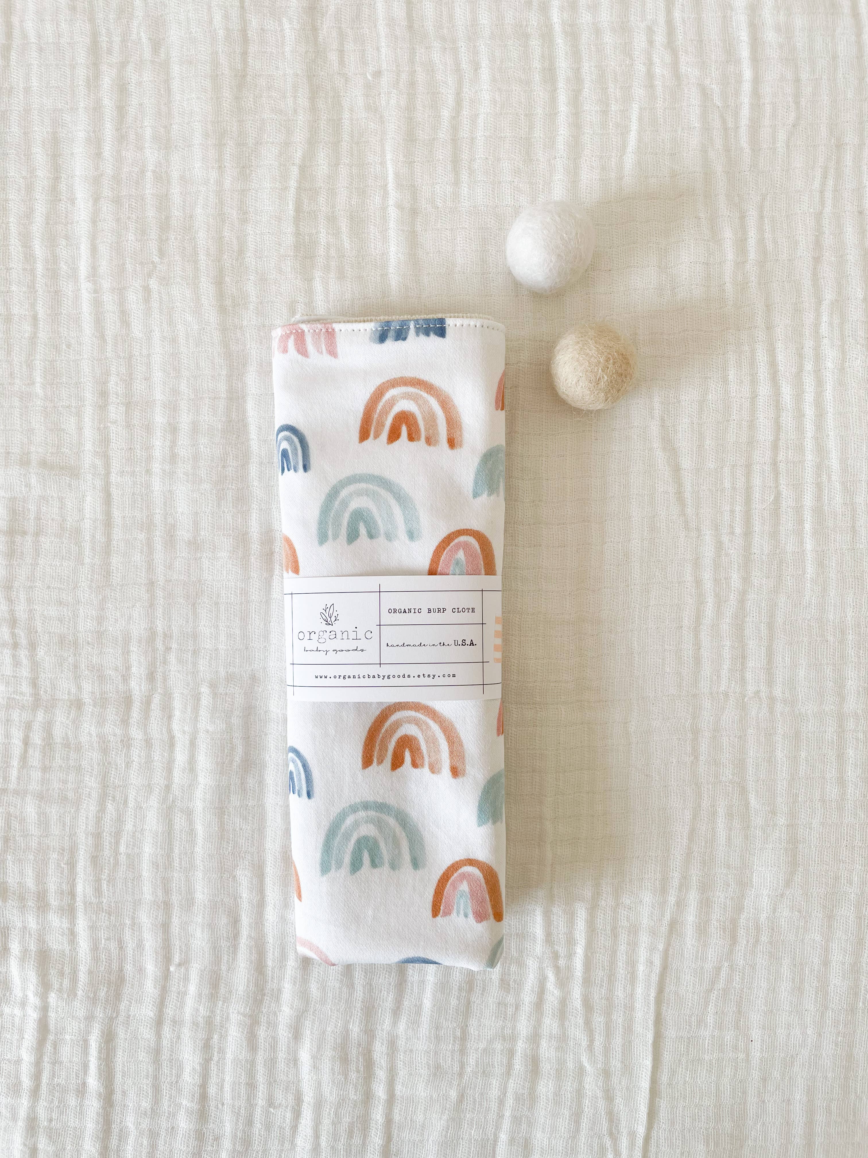 Organic Rainbow Burp Cloth