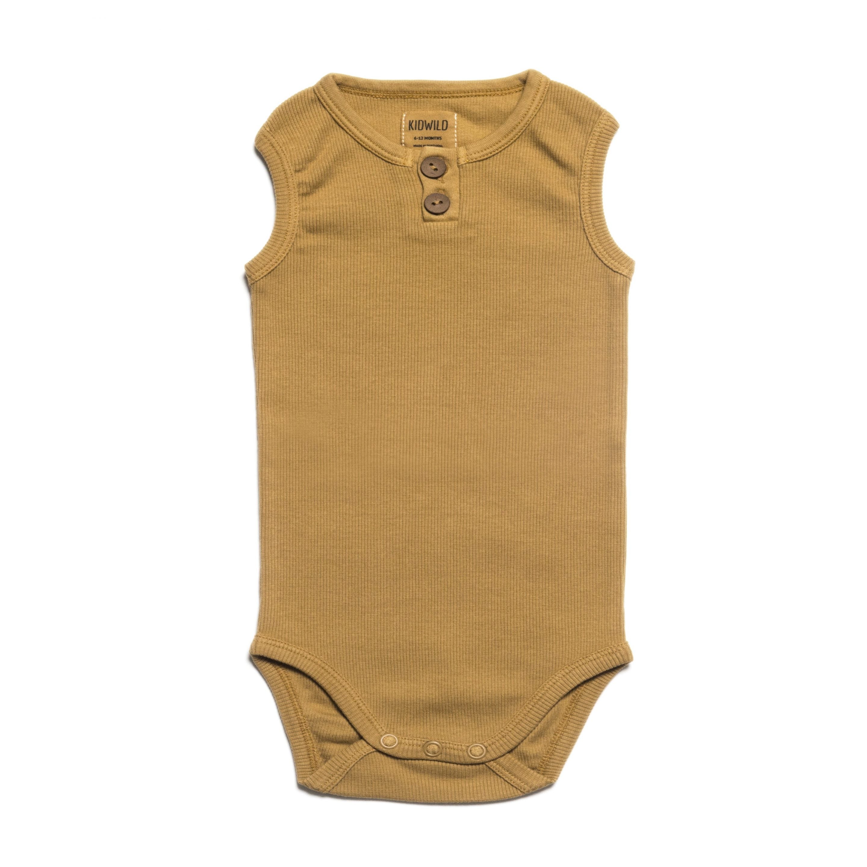 Organic Vintage Bodysuit S/L Ochre