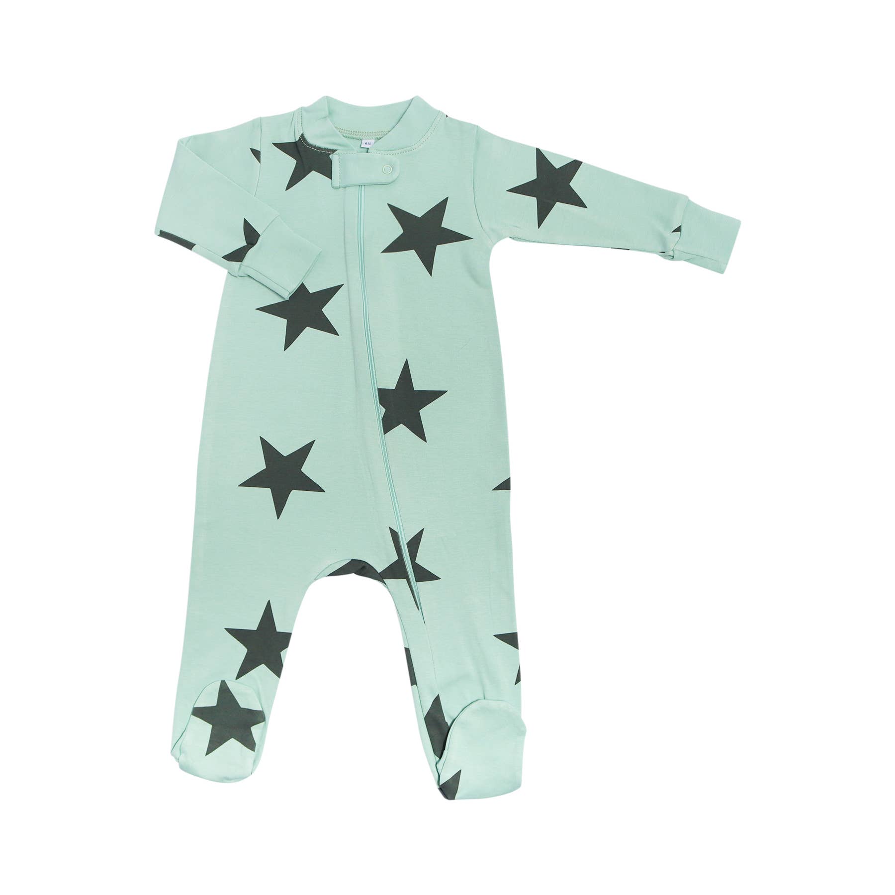 Zanzibar Green/Black Star Original Zipper Romper