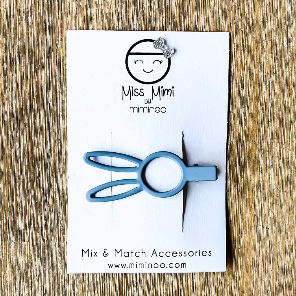 Bunny Rabbit Hair Clips Greyish Blue