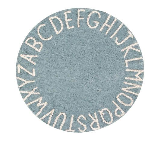 Round Abc Vintage Blue-Natural