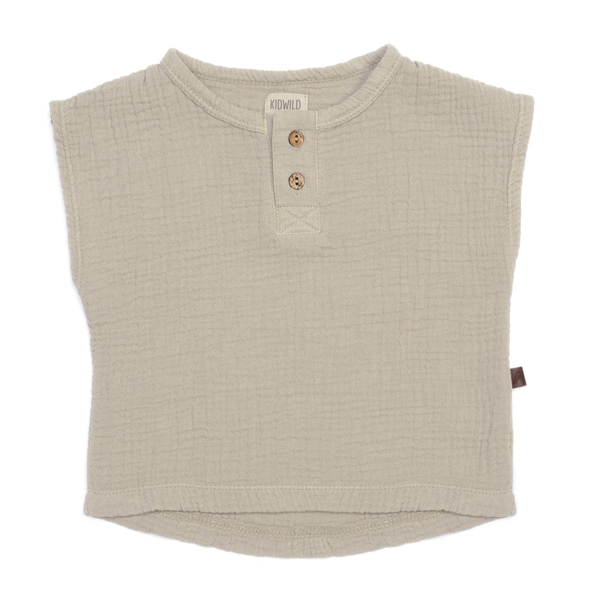 Organic Gauze Boxy Tee - Sand