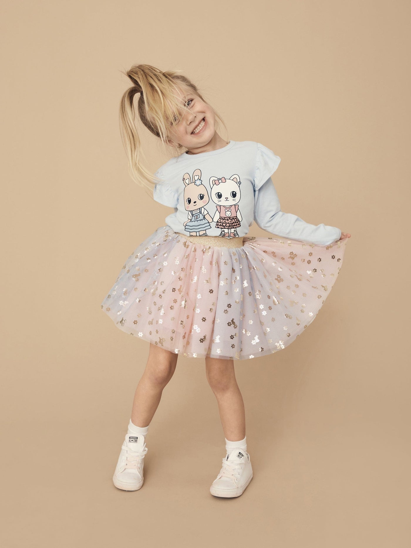 Rainbow Bunnies Tulle Skirt - Multi