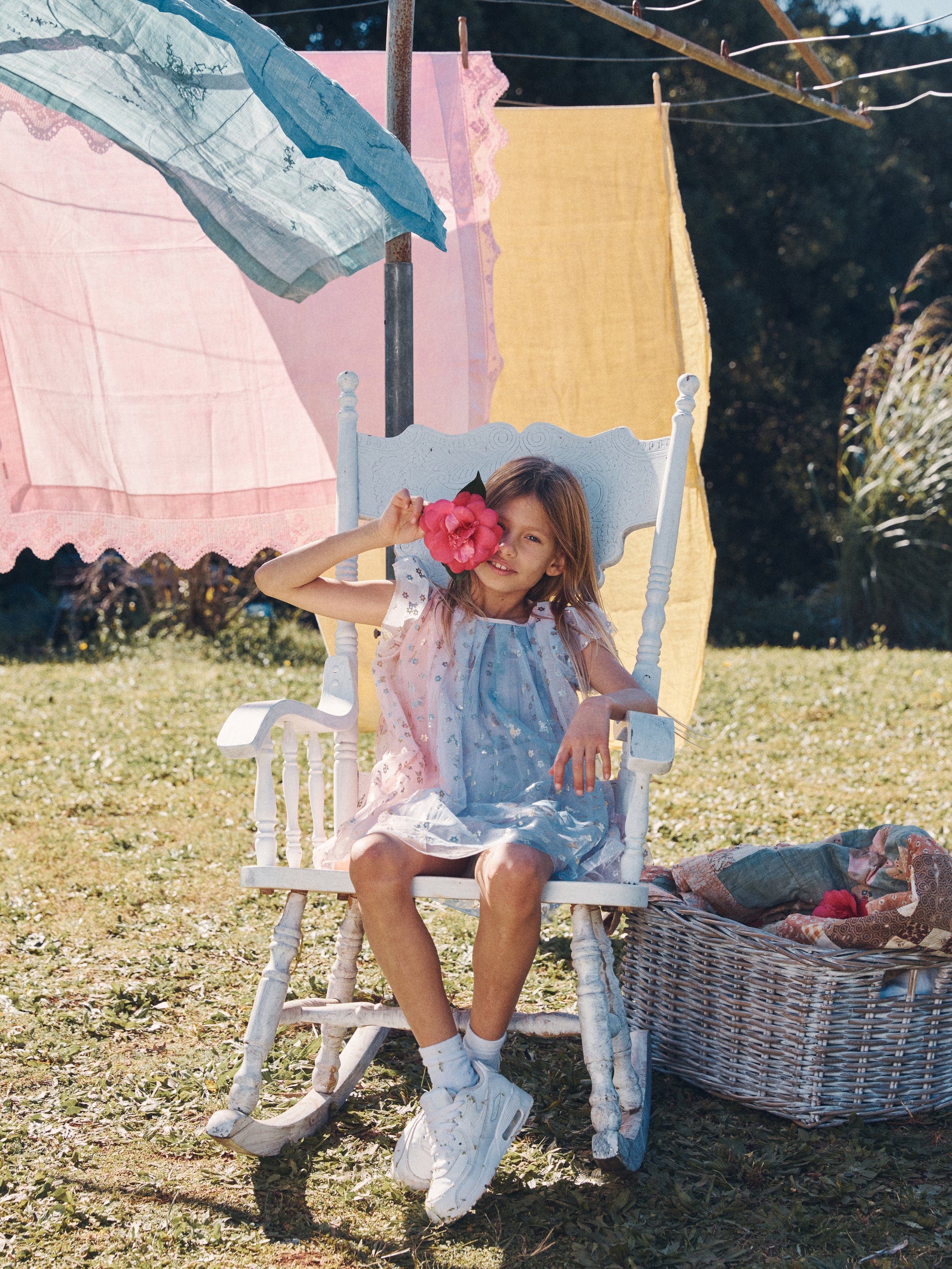 Rainbow Bunnies Flutter Sleeve Dress - Multi