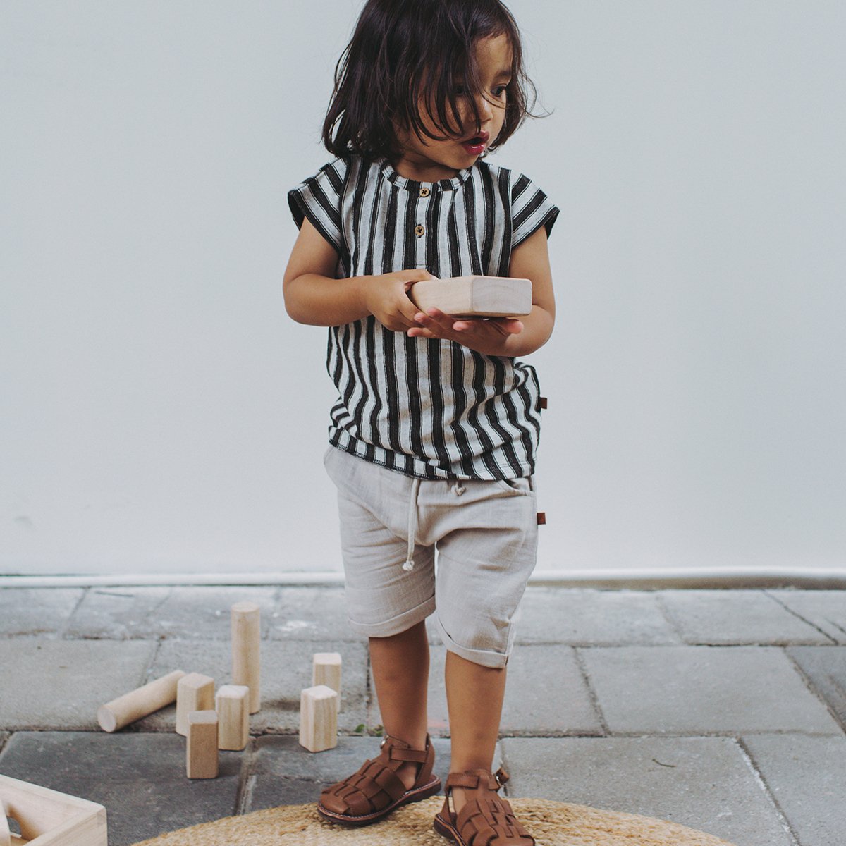 Organic Harem Shorts Sand