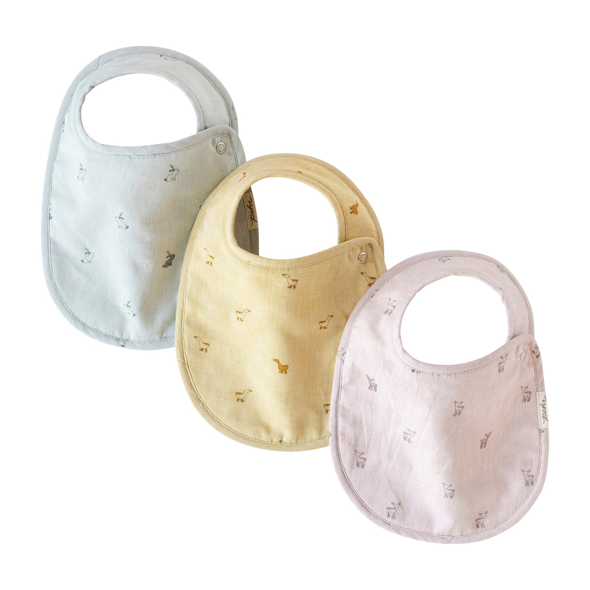 Woven Chambray Single Bib - Hatchling Bunny