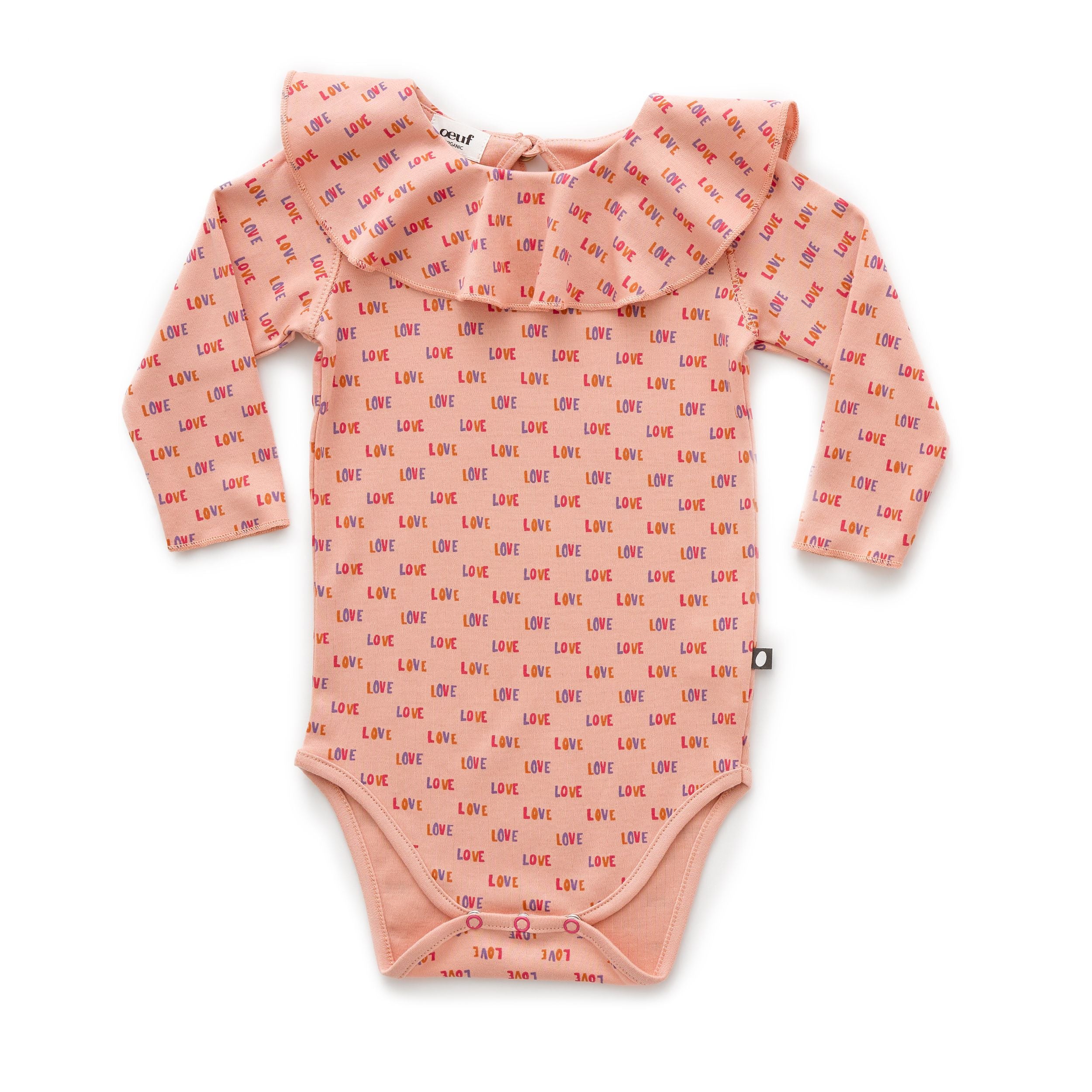 Ruffle Collar Onesie-Peony