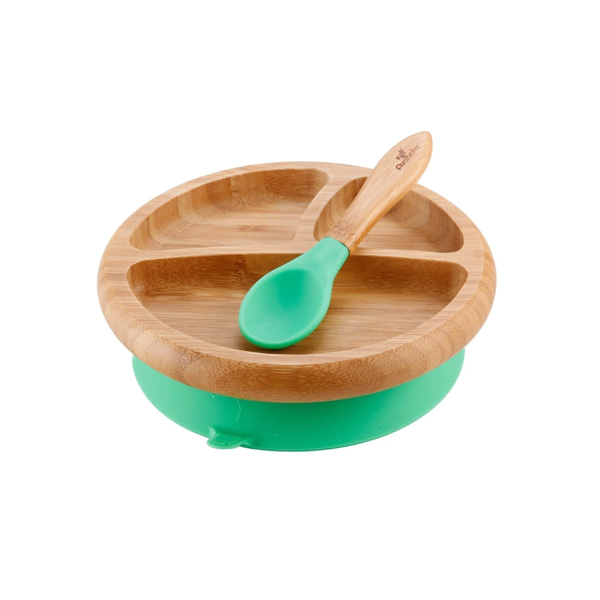 Baby Bamboo Stay Put Suction Plate + Spoon