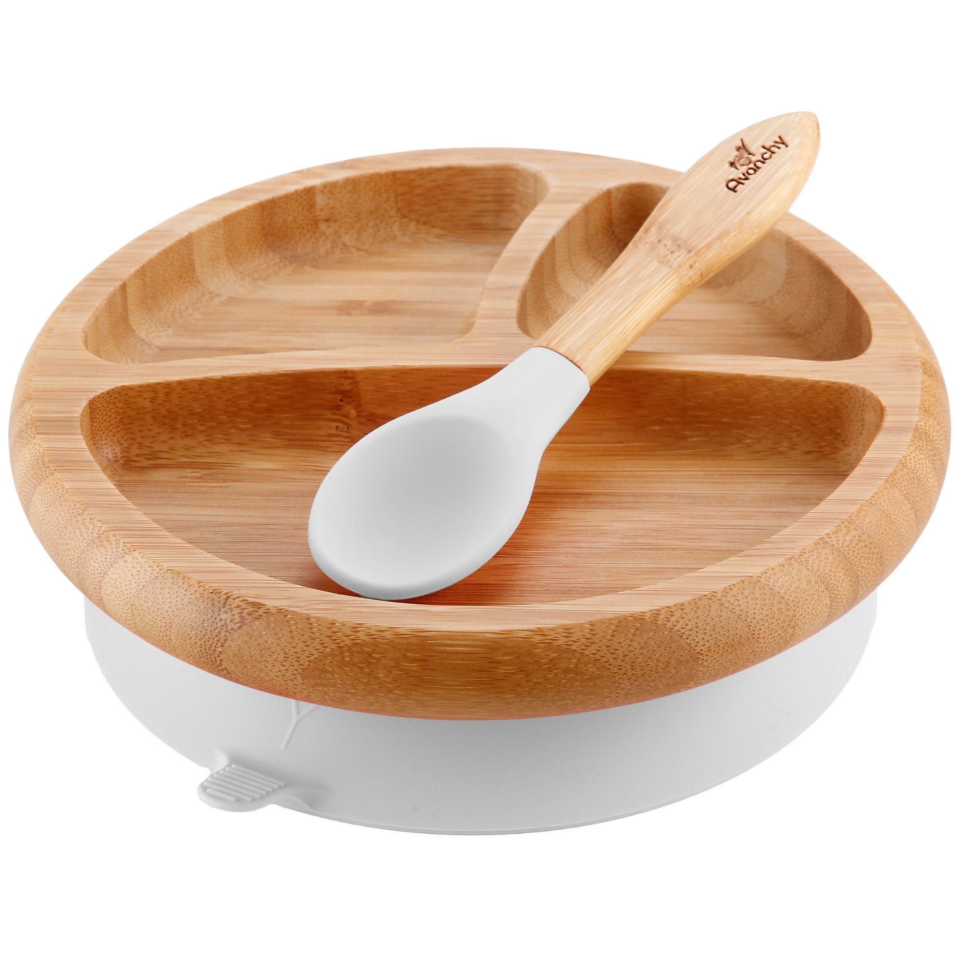 Baby Bamboo Stay Put Suction Plate + Spoon