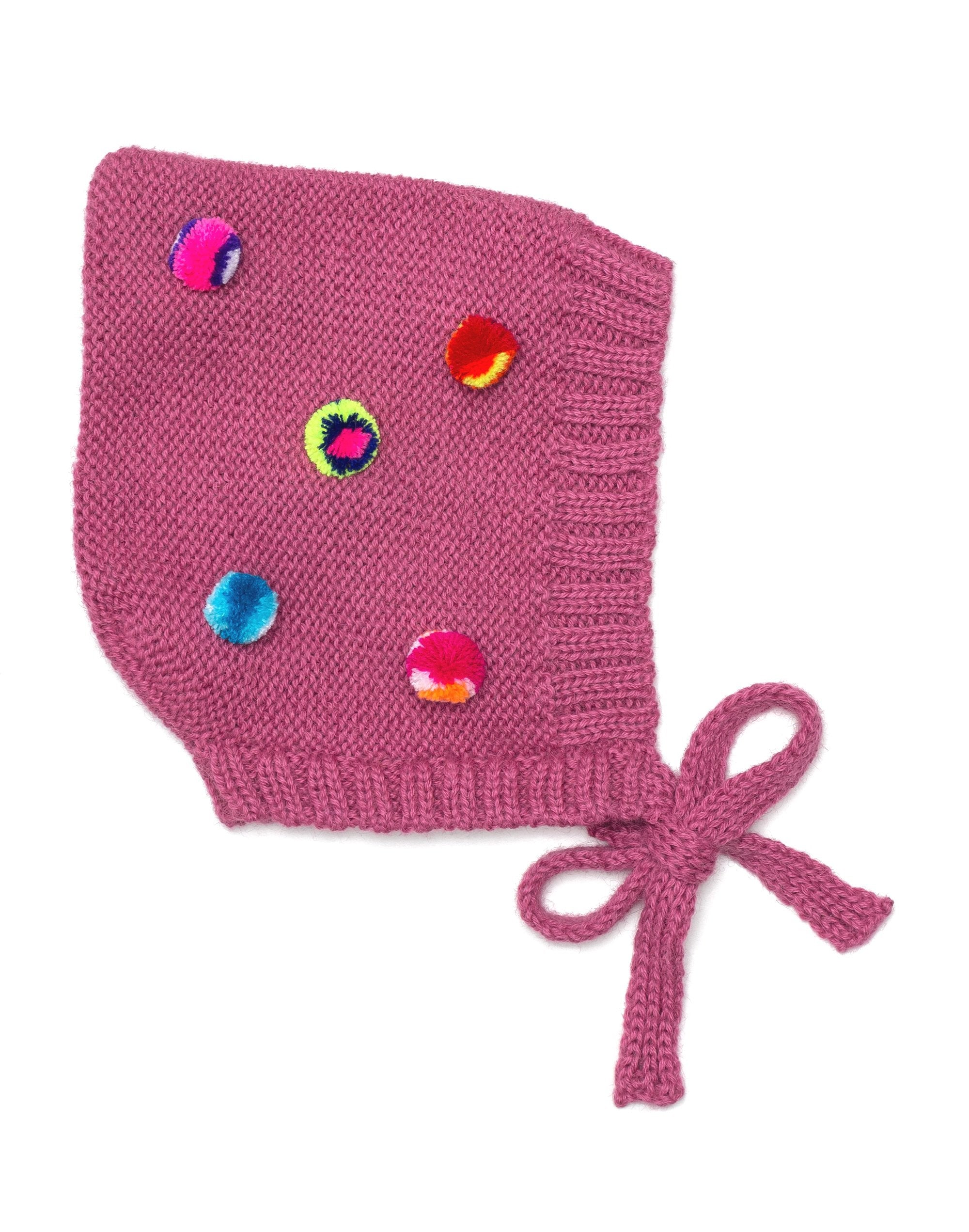 Alpaca Pom Bonnet: Dusty Rose