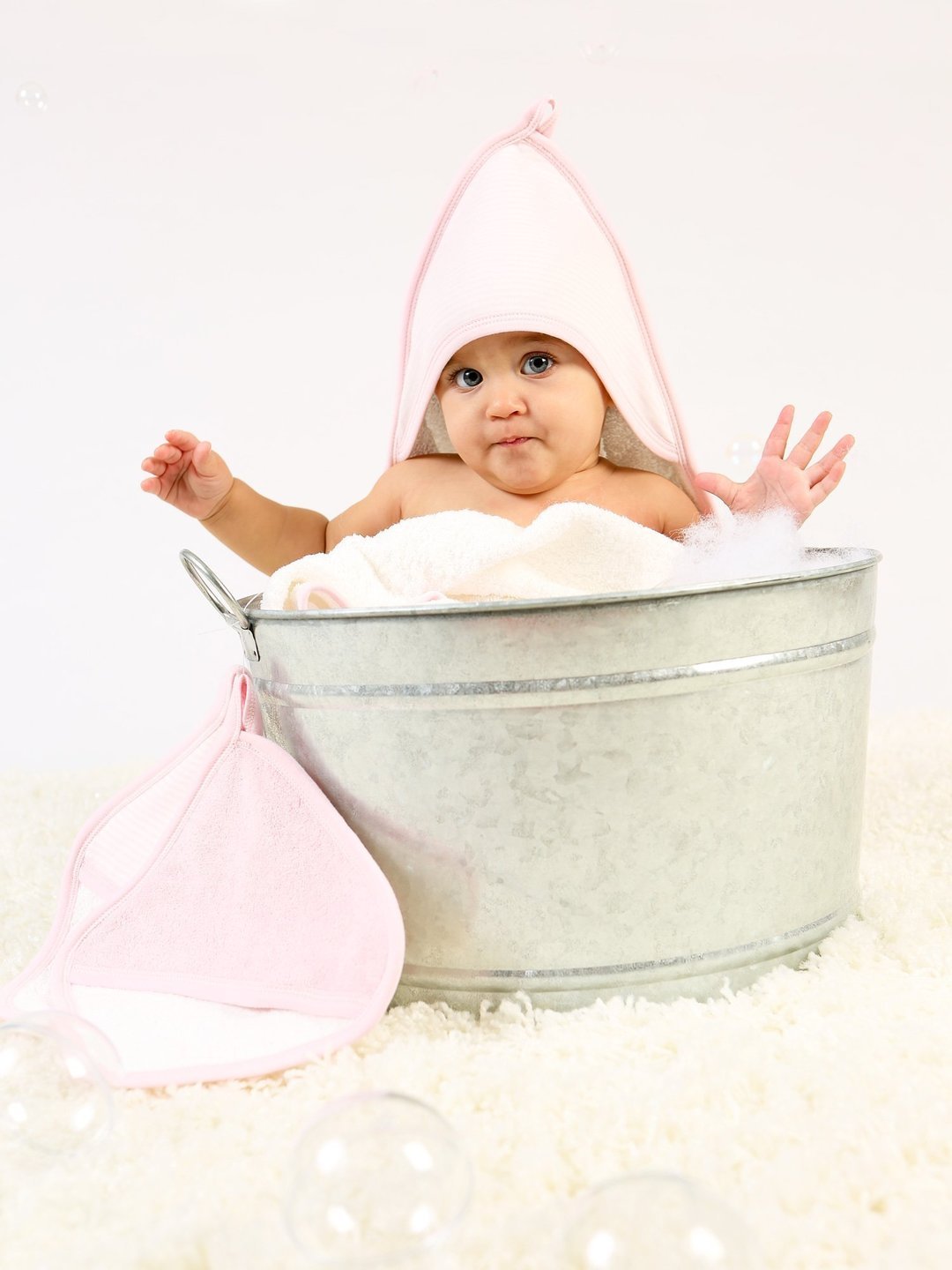 Deluxe Hooded Towel - Pink Stripe