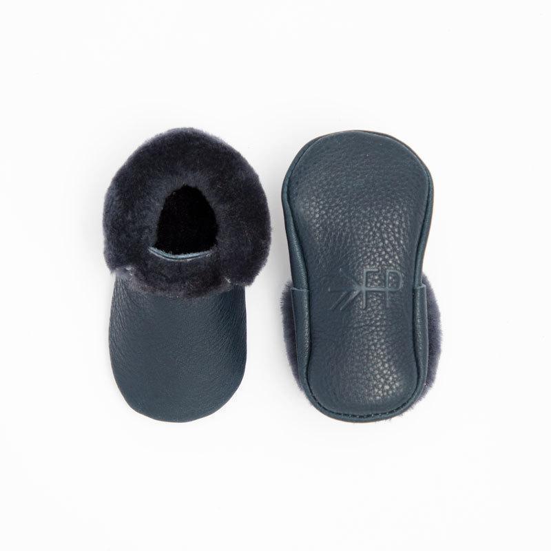 Shearling Moccasin - Navy