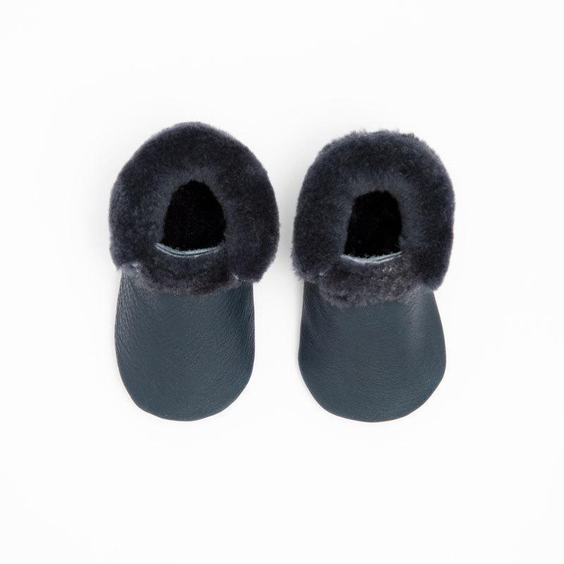 Shearling Moccasin - Navy