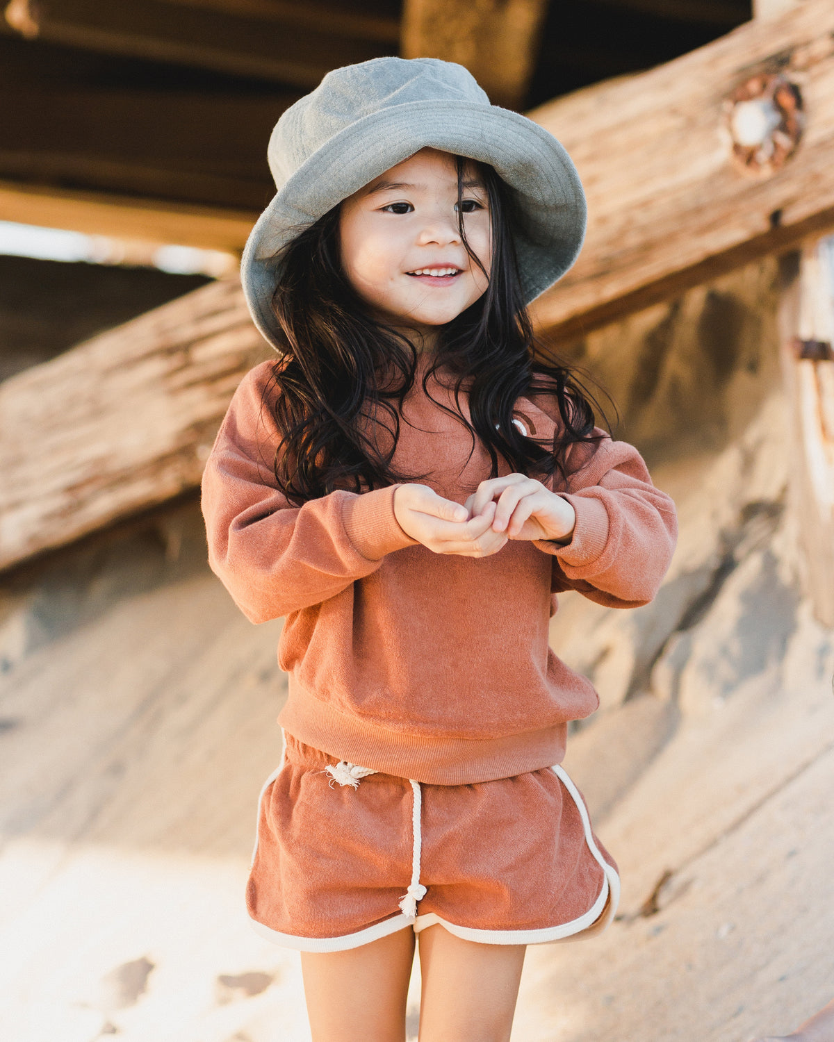 terry track short | terracotta