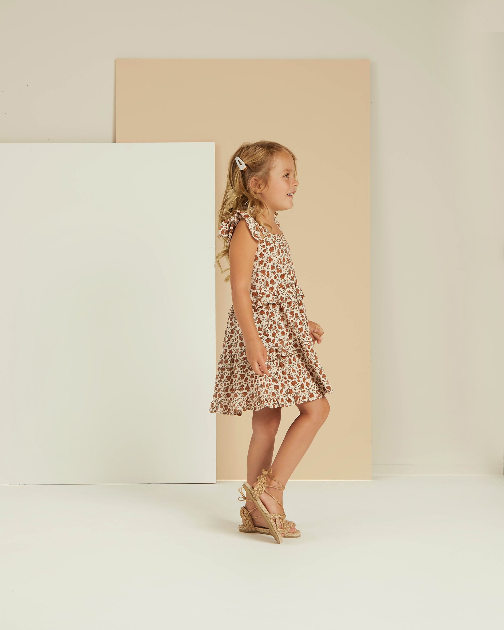 ruffle swing dress | garden