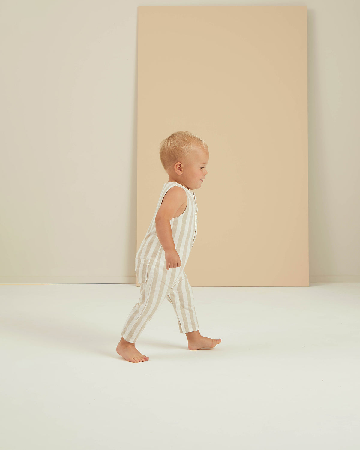 button jumpsuit | grey stripe