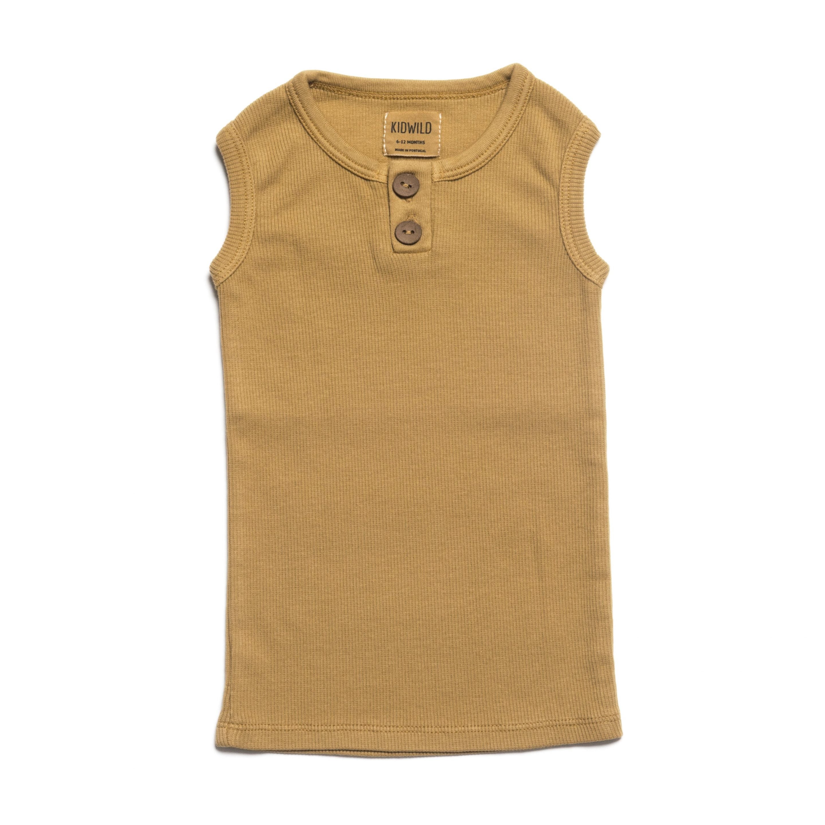 Organic Vintage Henley Tank Ochre