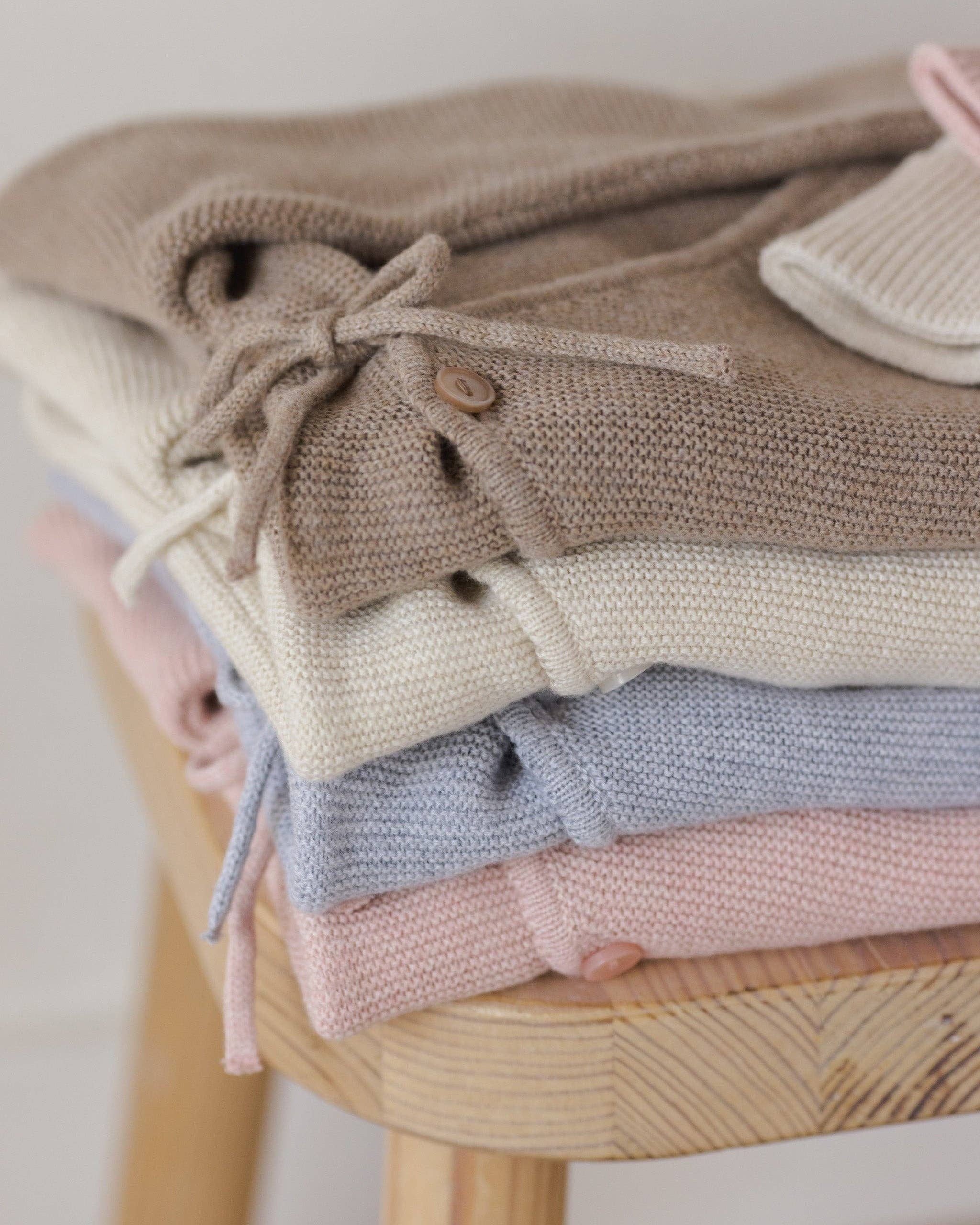 Wrap Knit Footie - Heathered Rose
