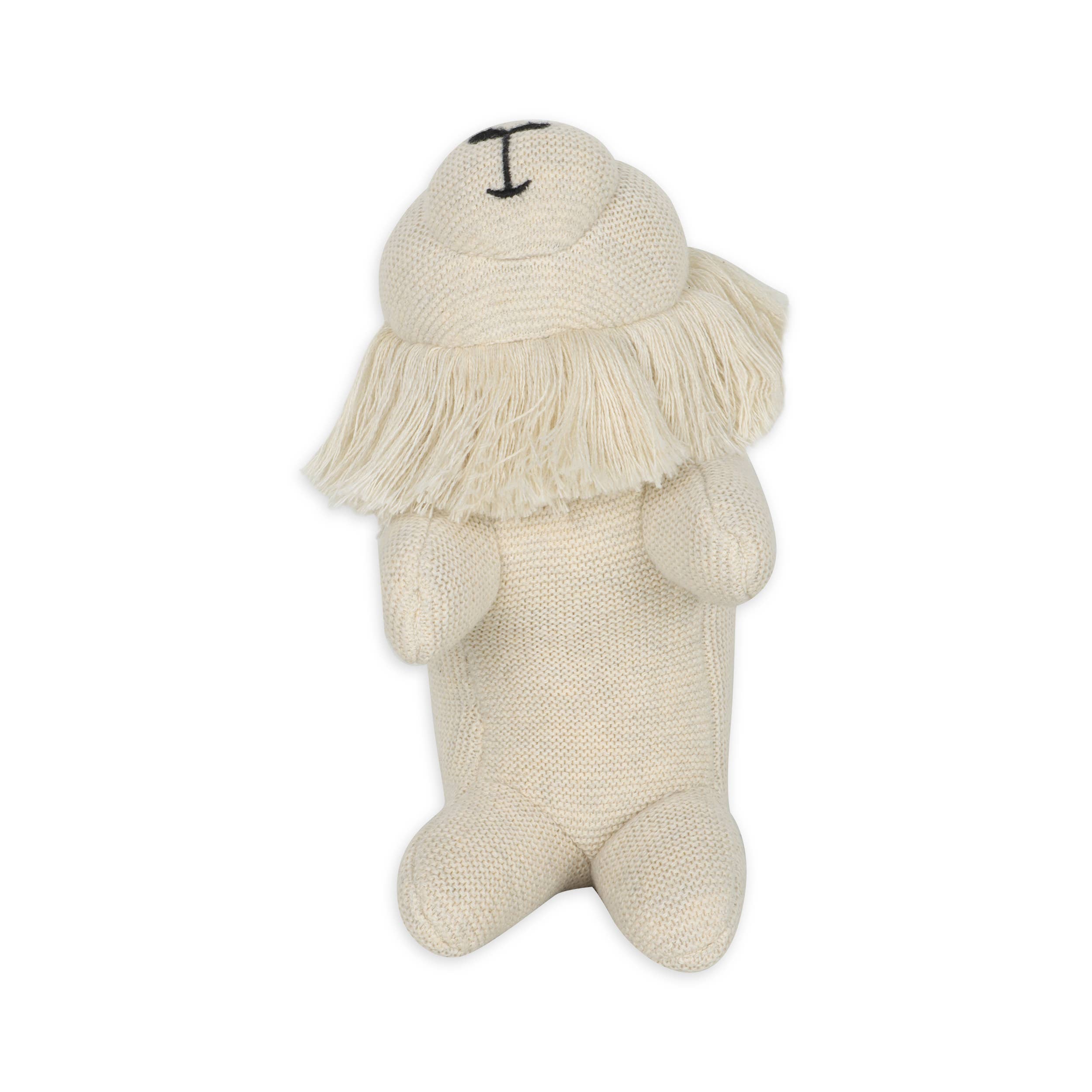 Lion Knit Stuffed Animal Soft Baby Toy (Organic Cotton): Natural Heather