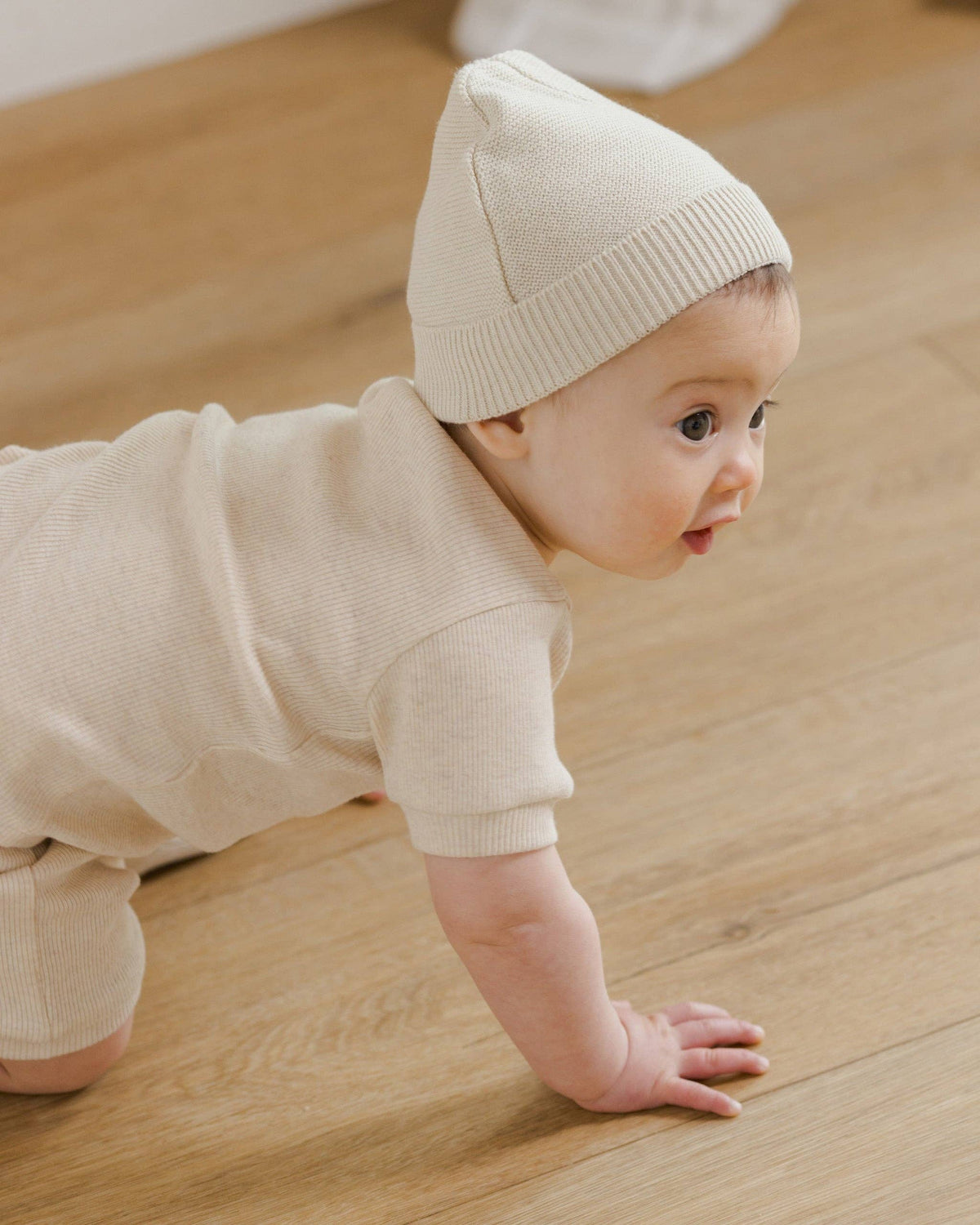 Baby Beanie - Heathered Natural