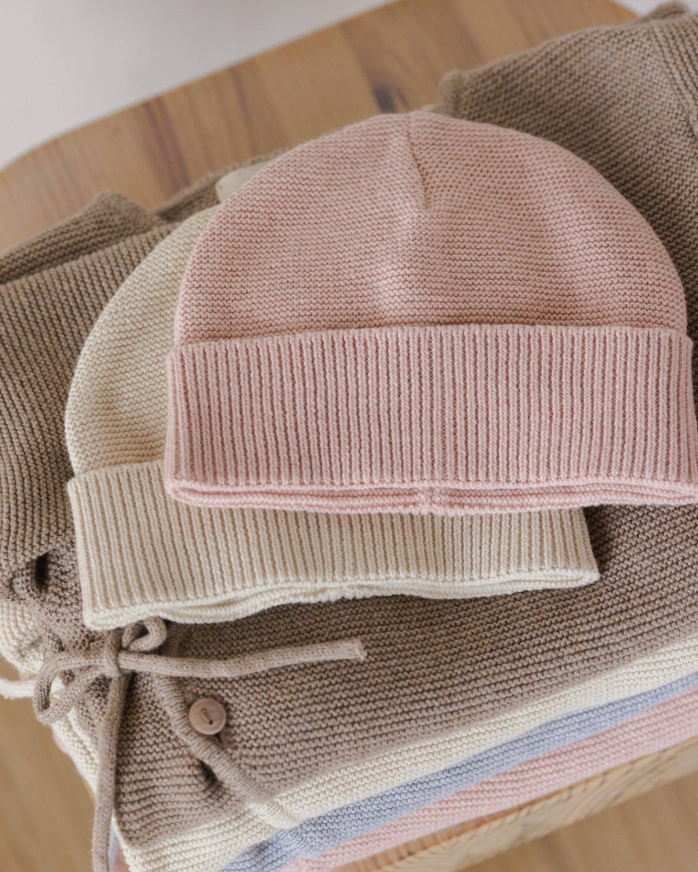 Baby Beanie - Heathered Natural
