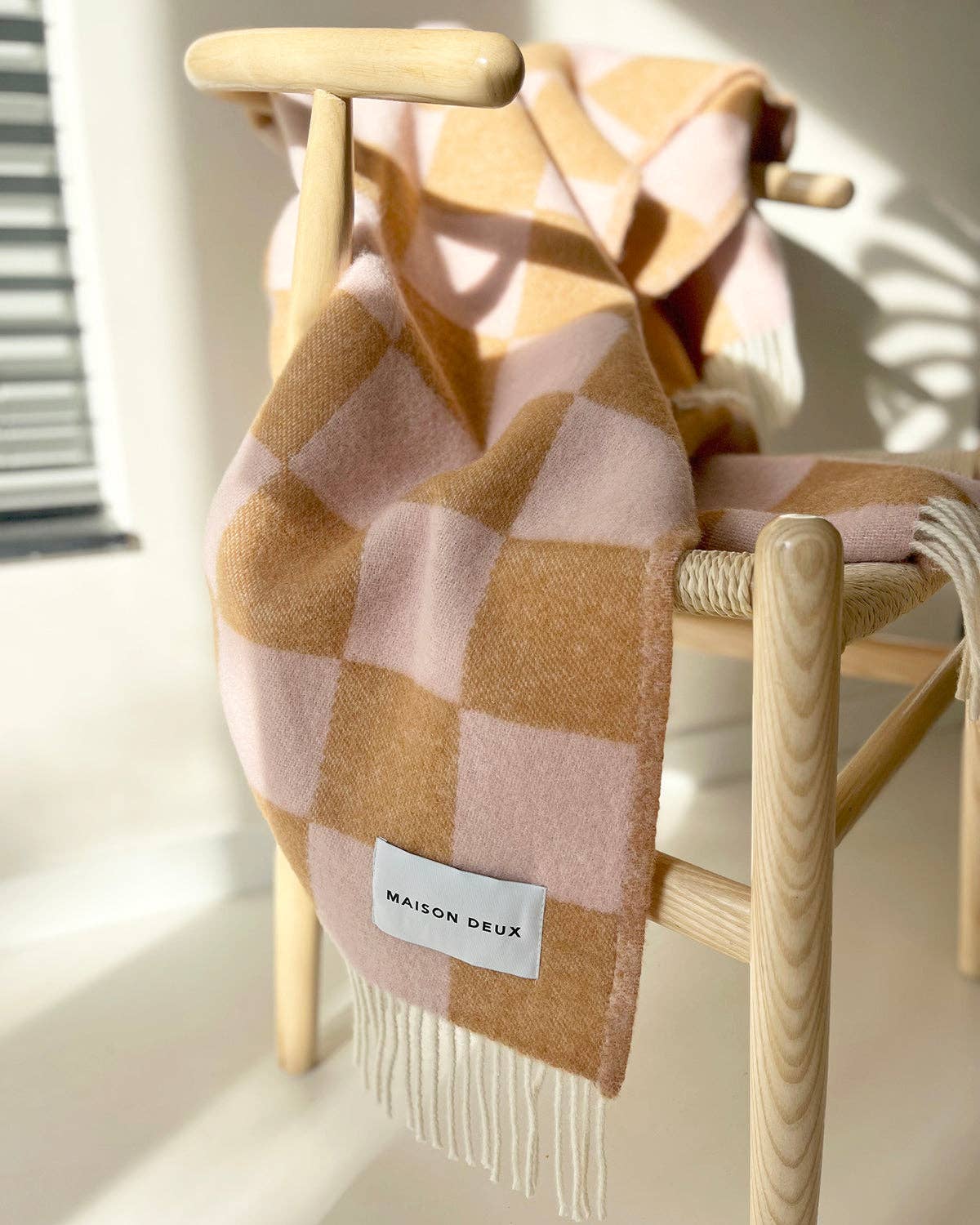 Checkerboard Blanket - Terra Brown / Pink