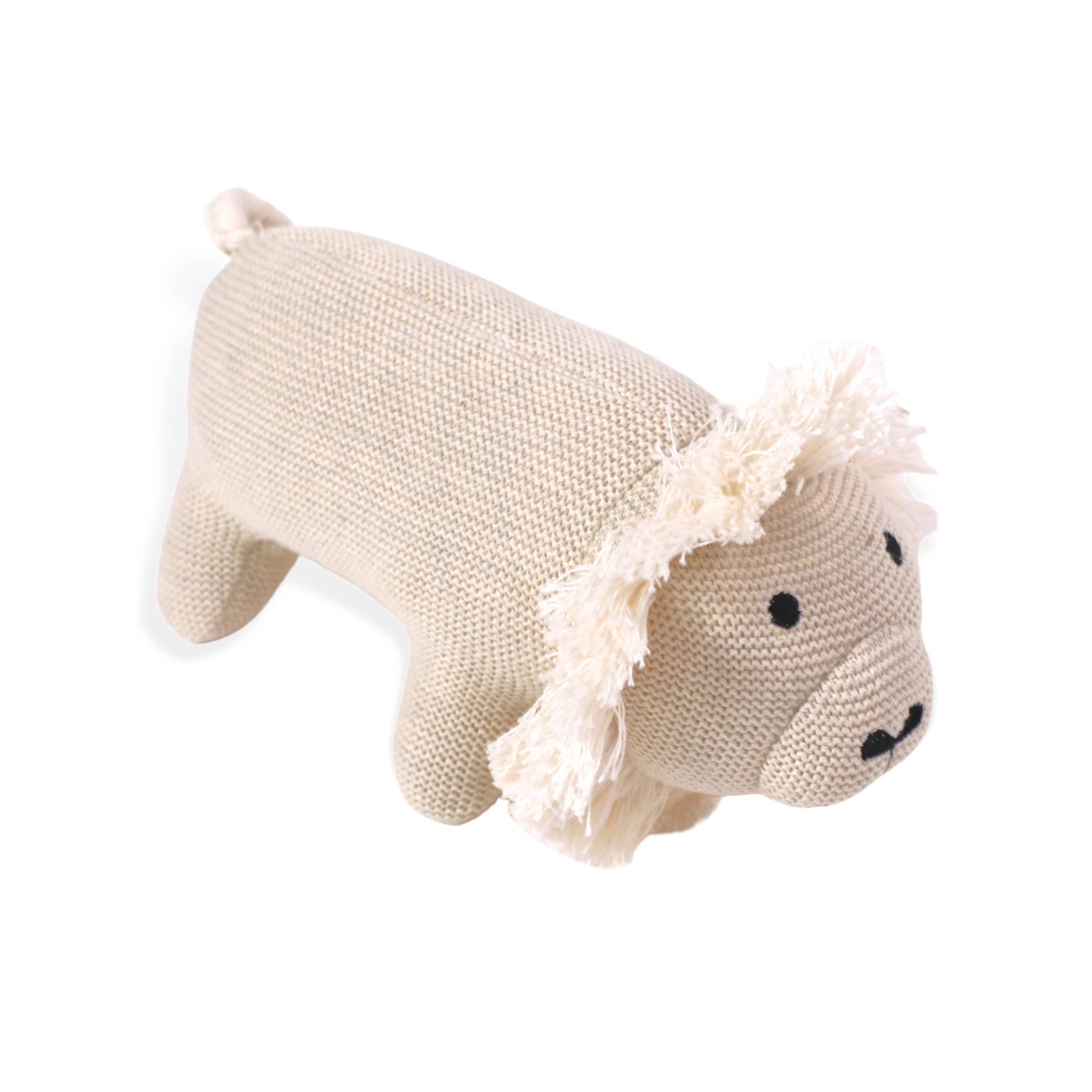 Lion Knit Stuffed Animal Soft Baby Toy (Organic Cotton): Natural Heather