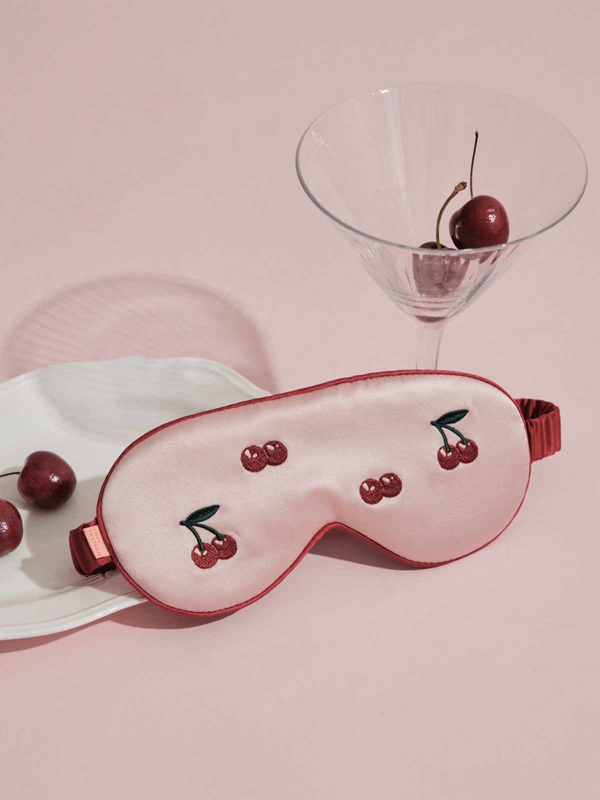 Lost Pattern Lost Cherries Silk Sleep Eye Mask