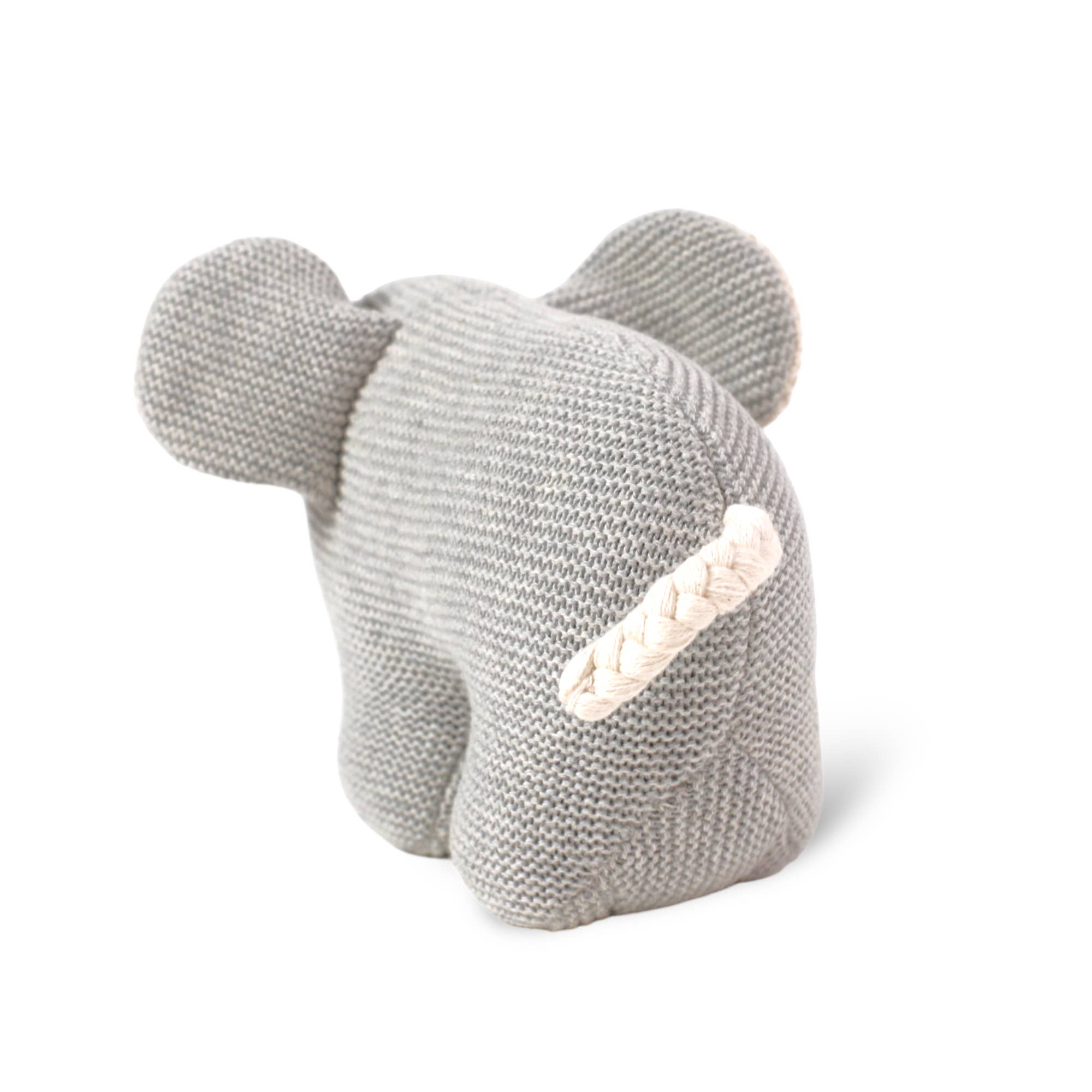 Elephant Knit Stuffed Animal Soft Baby Toy (Organic Cotton): Grey Heather