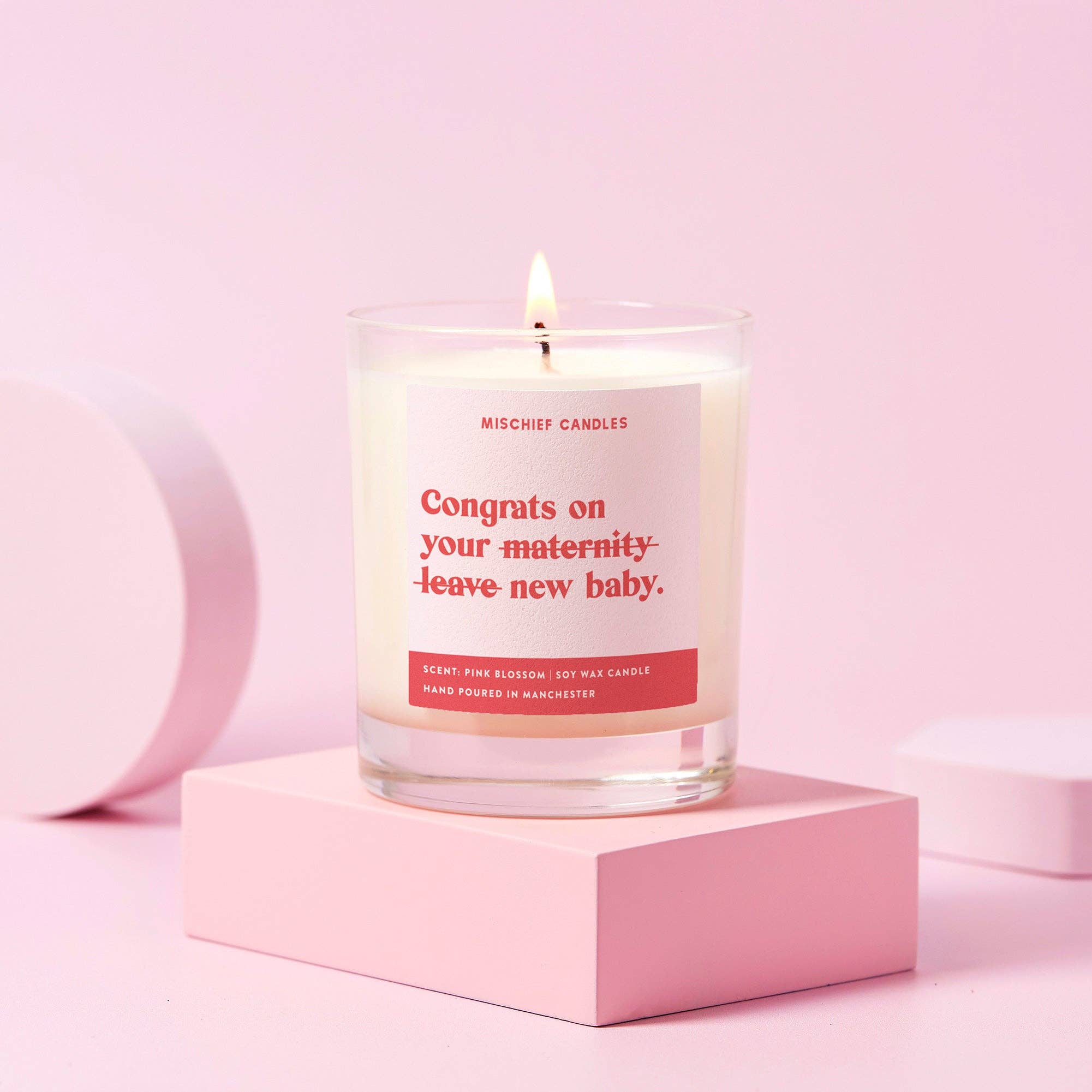 New Baby Funny Gift Candle Congrats on Maternity Leave: Clear / Chilled Vibes / 30cl