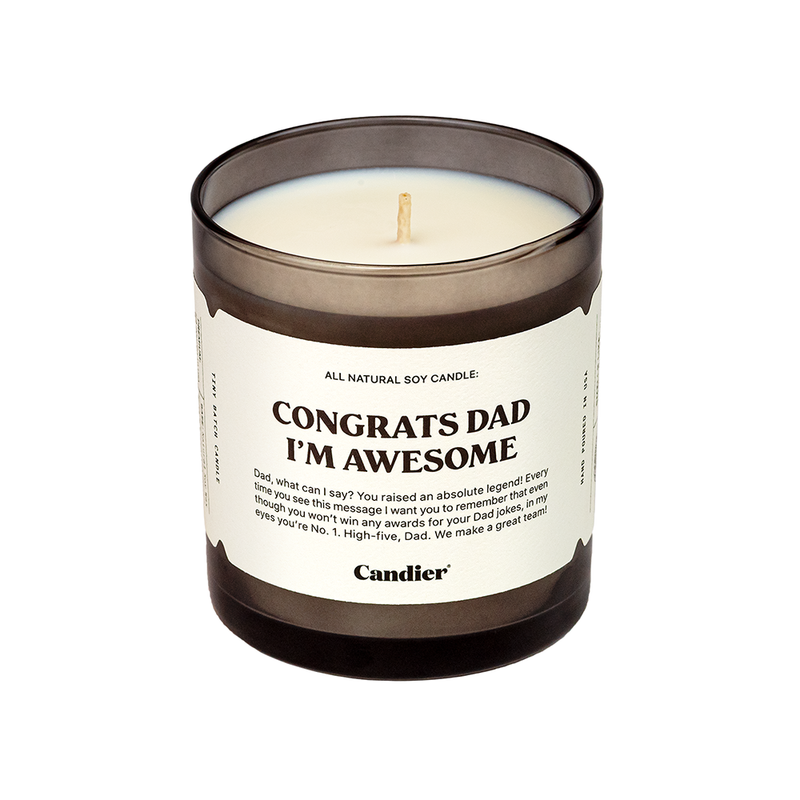 Congrats, Dad! Soy Wax Long Lasting Warm Jar/Filled Candle