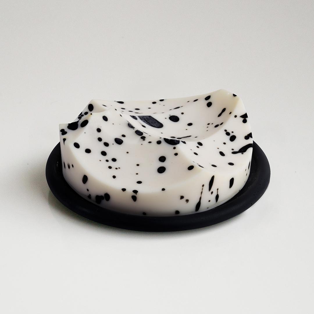 The rose clay speckle shown close