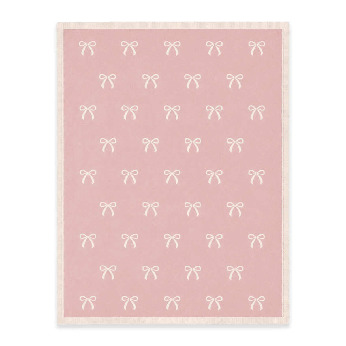 Sweet Bow Knit Blanket in Sweet Pink
