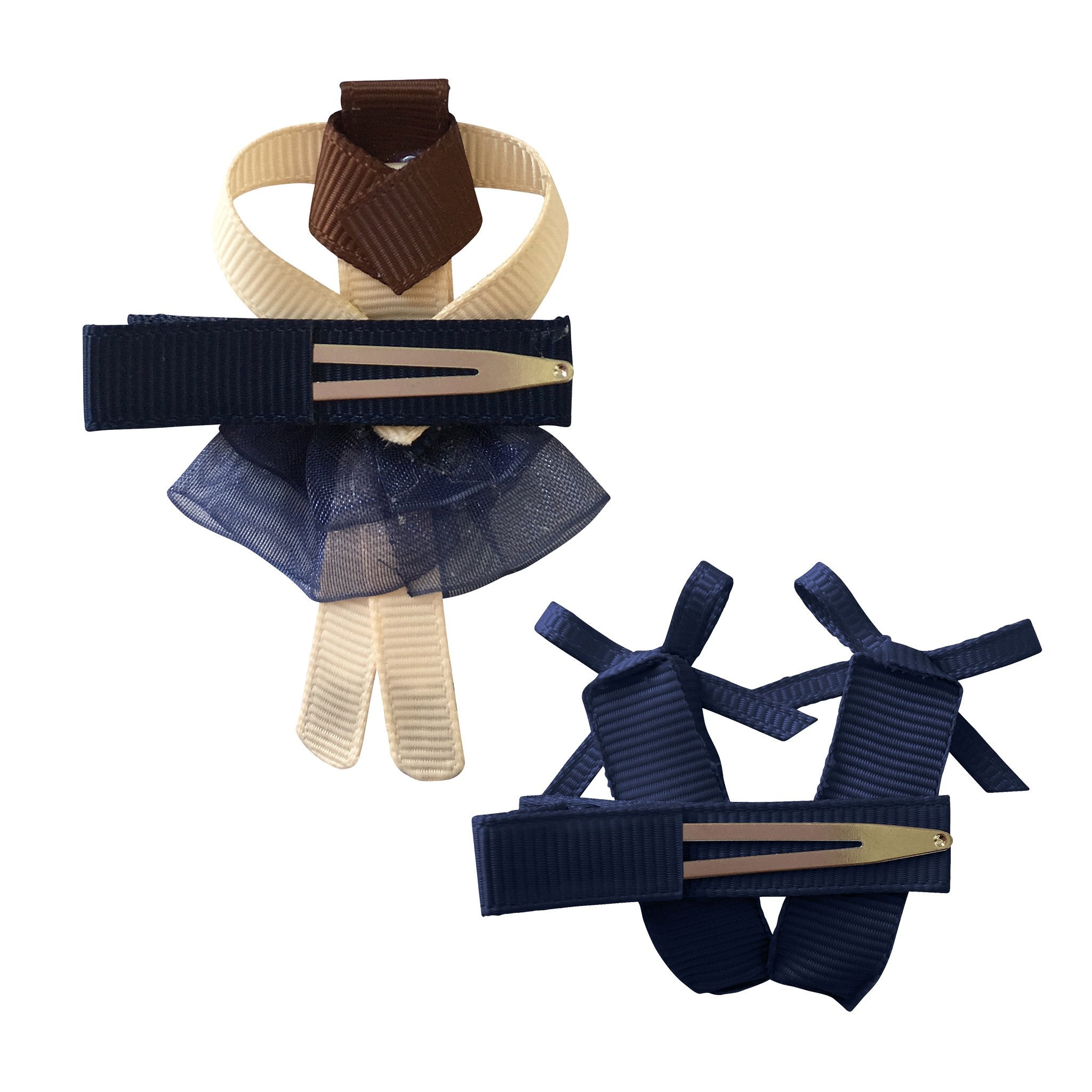 GIFT SET – BALLERINA AND SHOES – ALLIGATOR CLIP – Navy