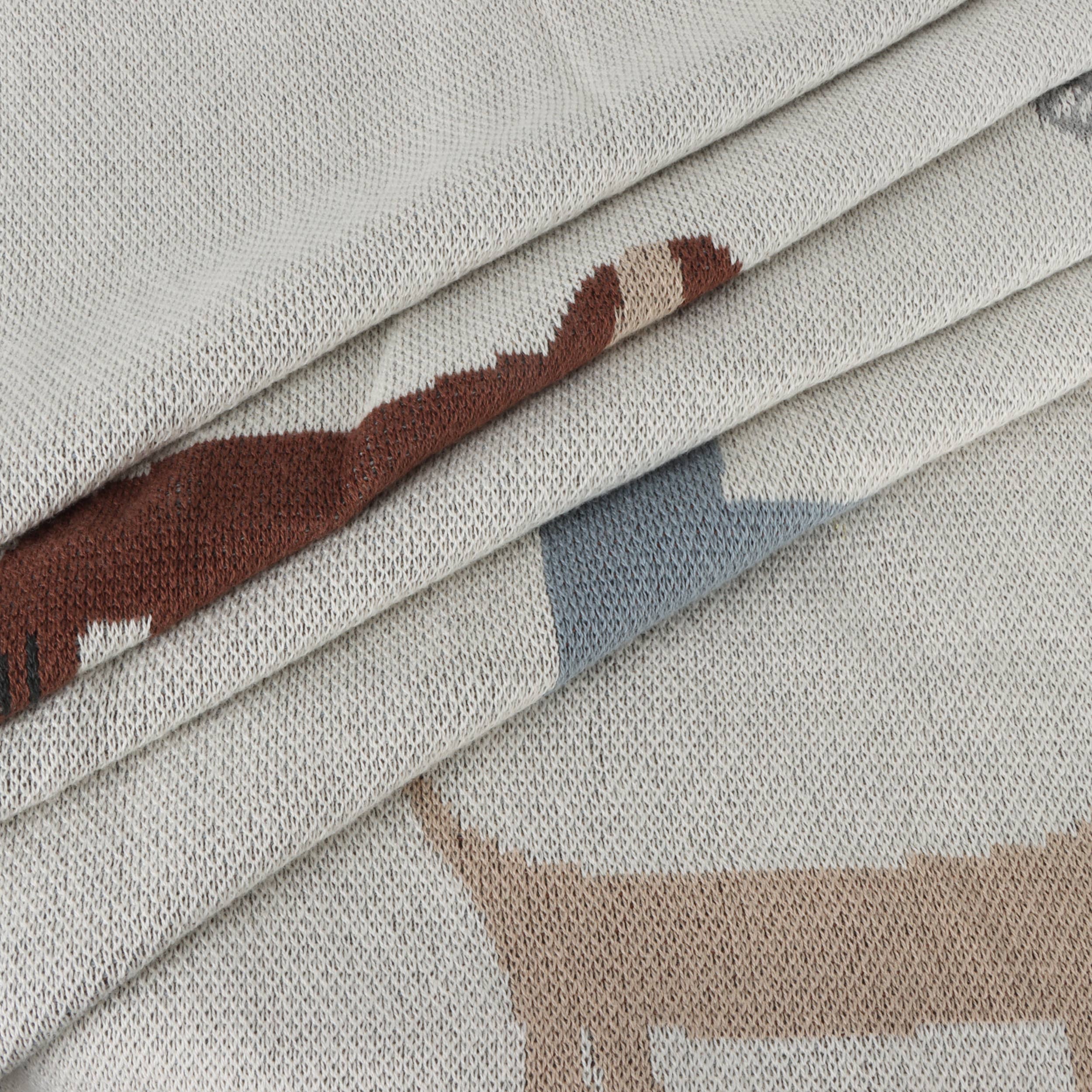 Buddy Dog - Organic Jacquard Sweater Knit Baby Blanket: Natural