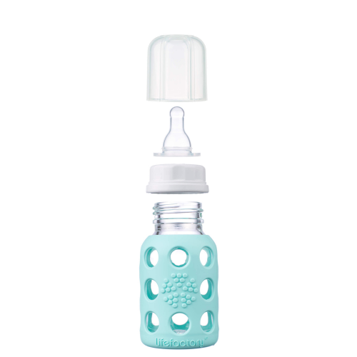 8oz Glass Baby Bottle with Silicone Sleeve | Lifefactory Mint