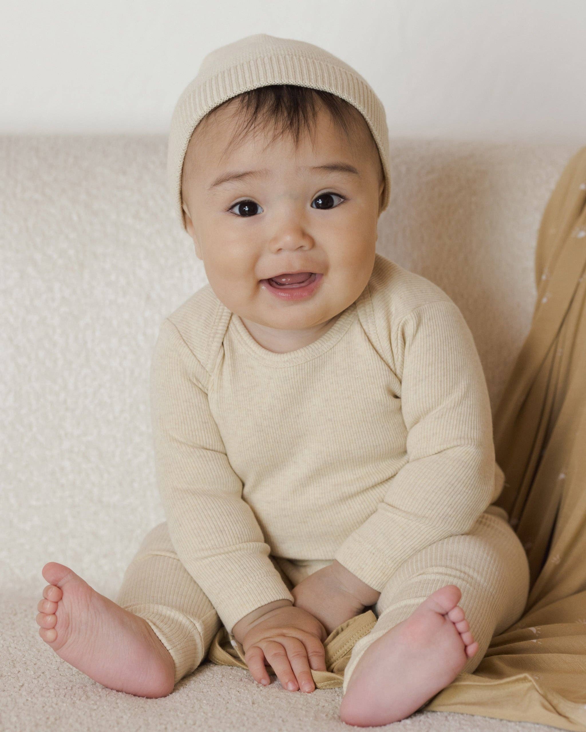 Baby Beanie-  Heathered Natural