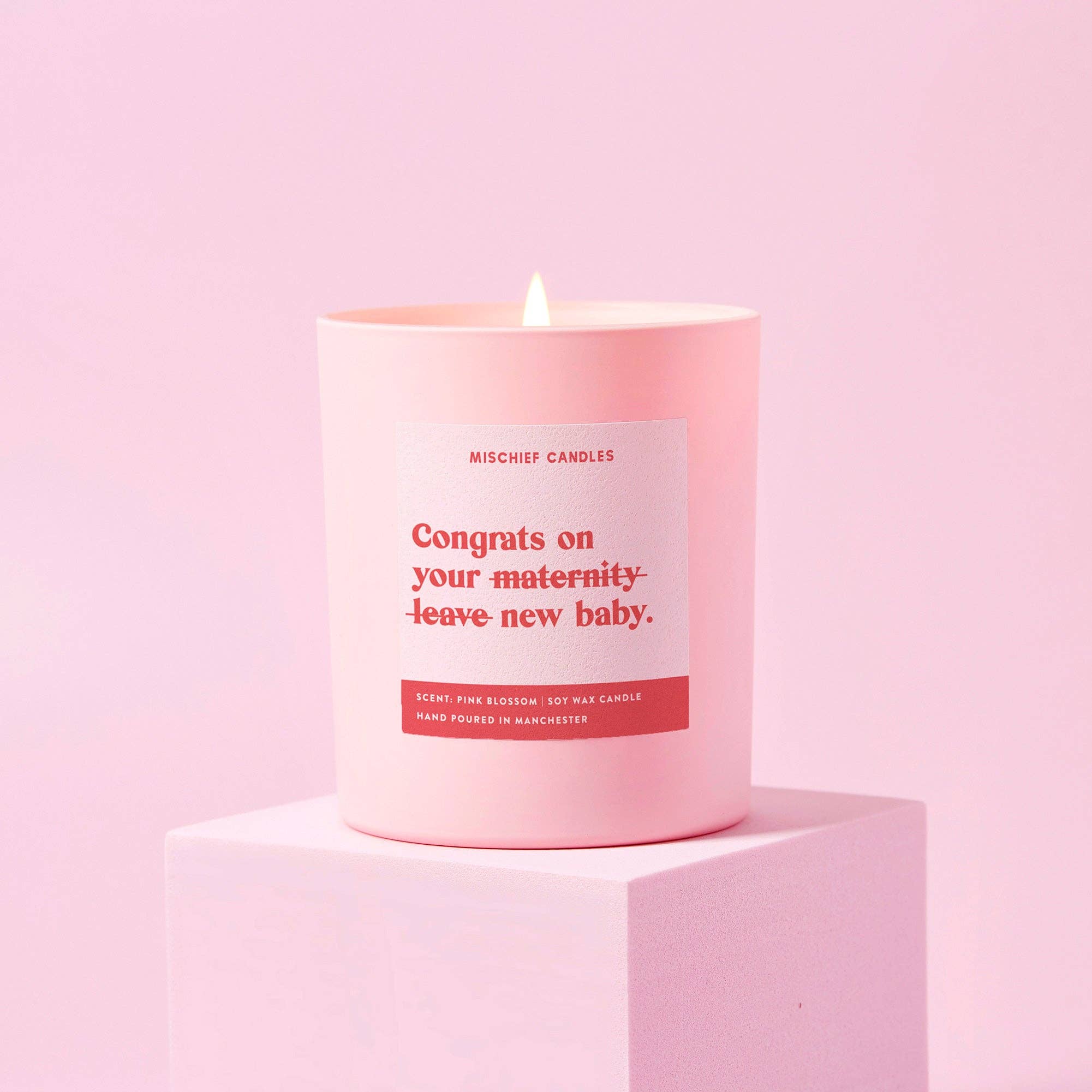 New Baby Funny Gift Candle Congrats on Maternity Leave: Clear / Chilled Vibes / 30cl
