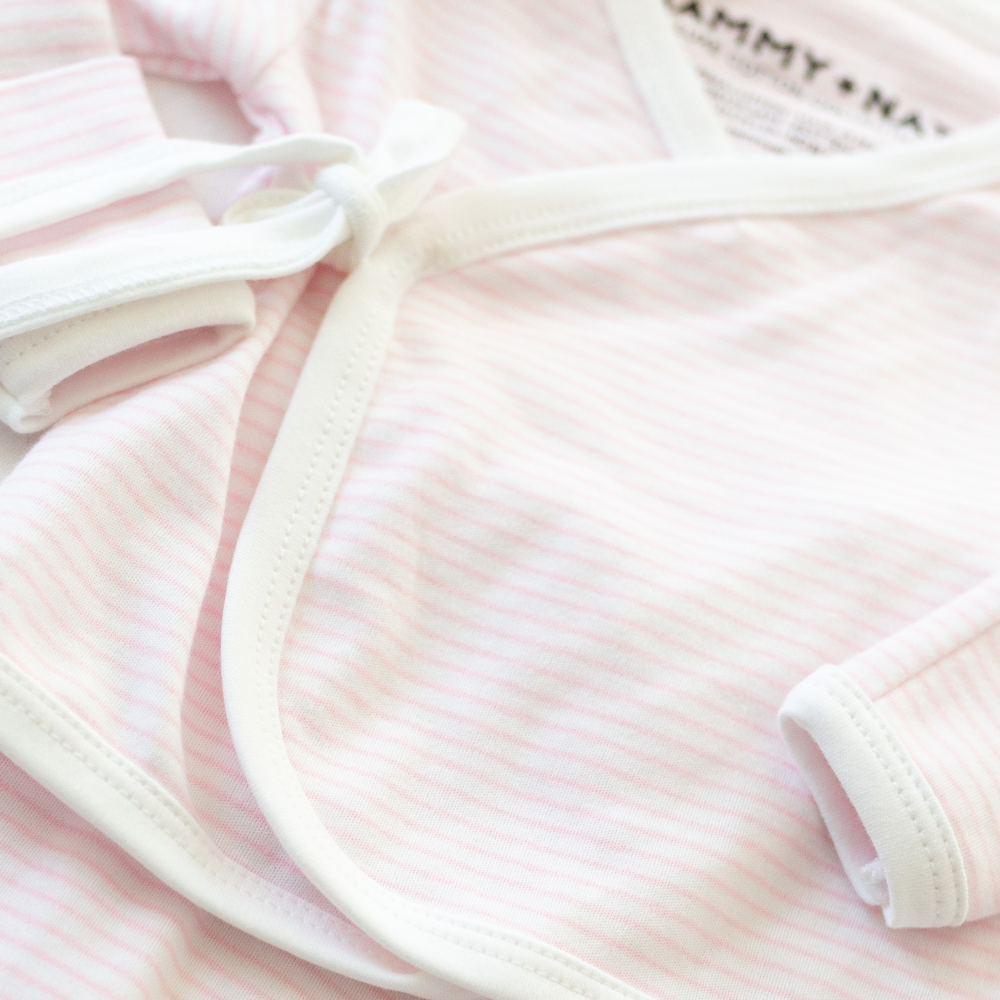 Classic Stripe Take Me Home Set in Pink: Pink / Pima cotton / NB
