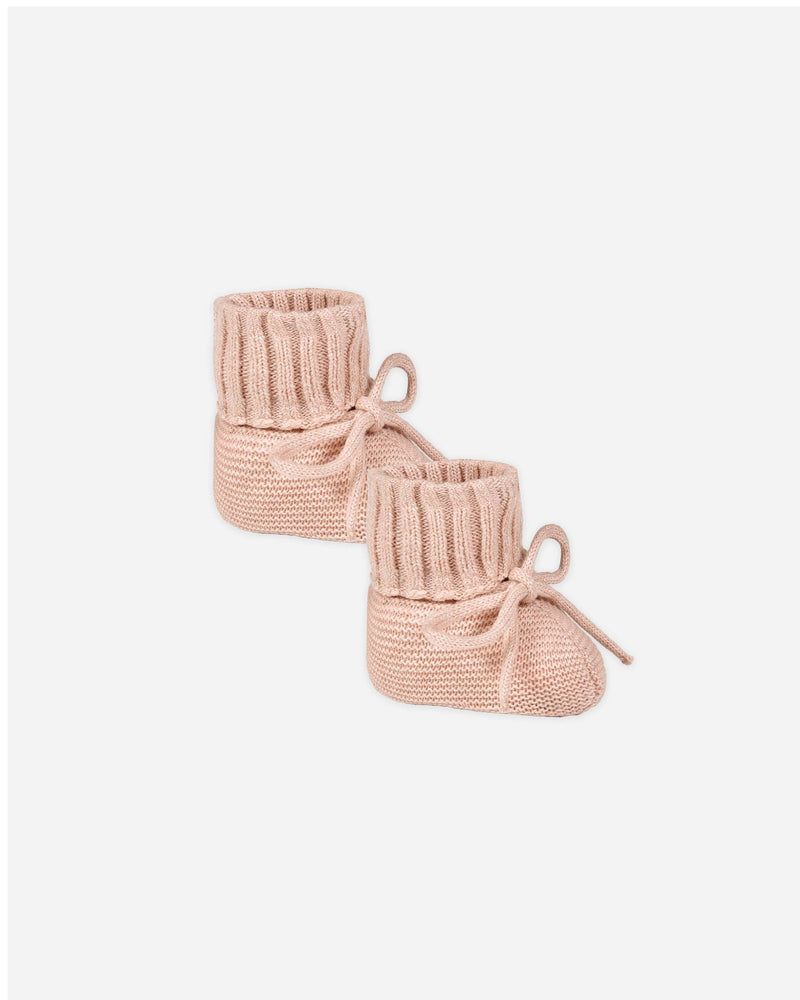 Knit Booties - Heathered Rose