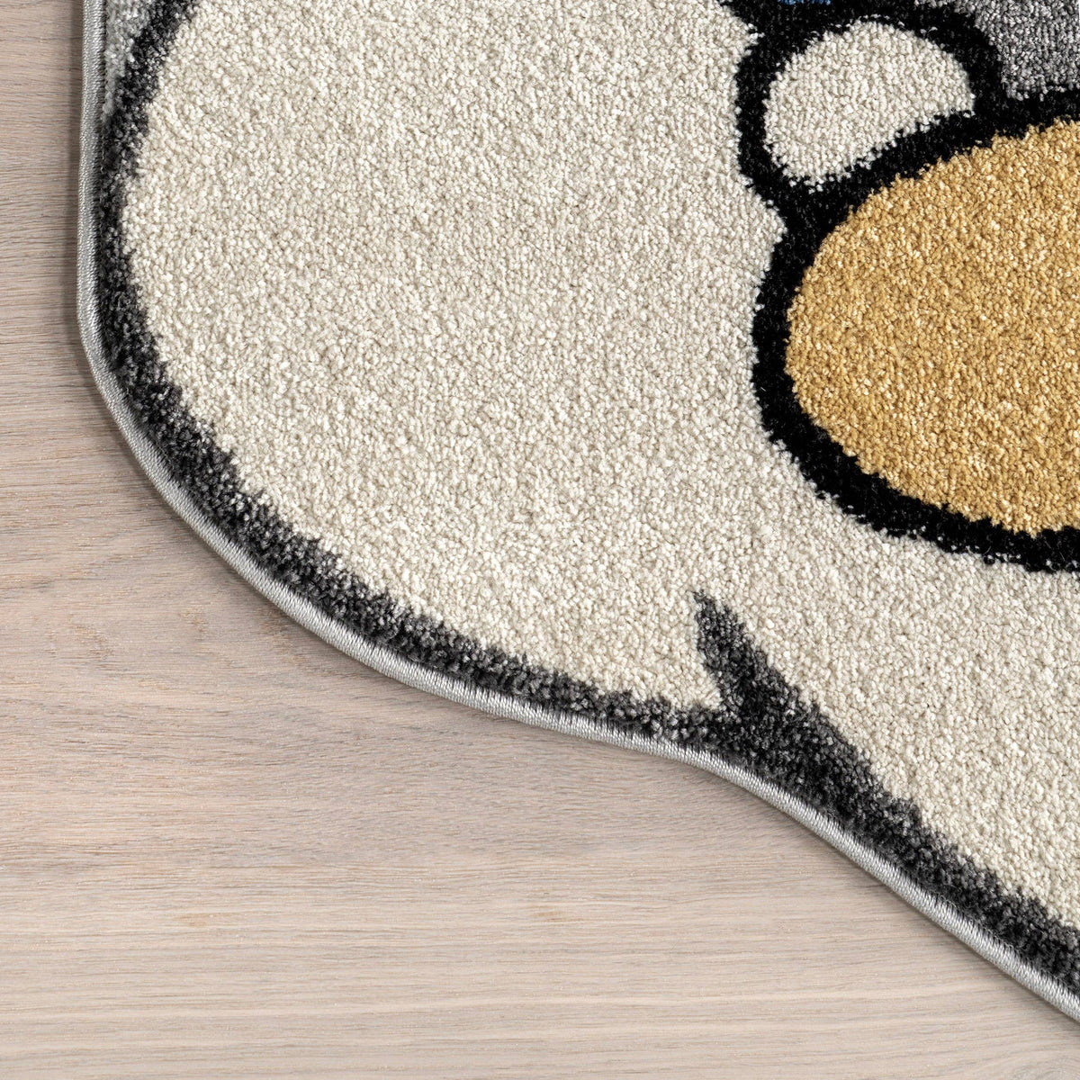 Ryder Sleeping Bear Kids Area Rug: Light Grey -  Rectangle 8' x 10'