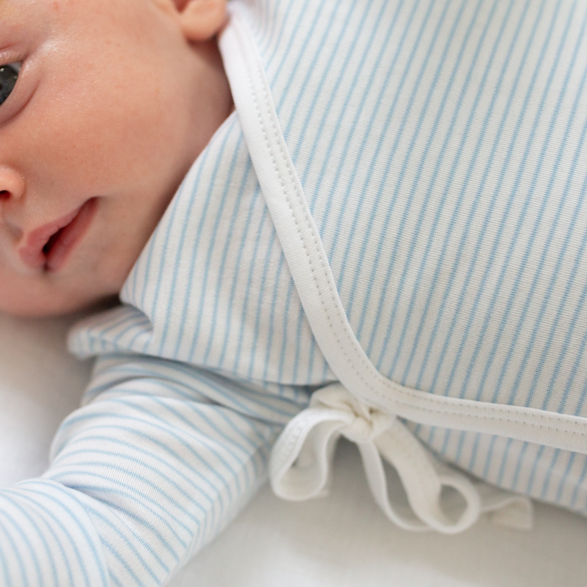 Classic Stripe Take Me Home Set in Light Blue: Light blue / Pima cotton / NB