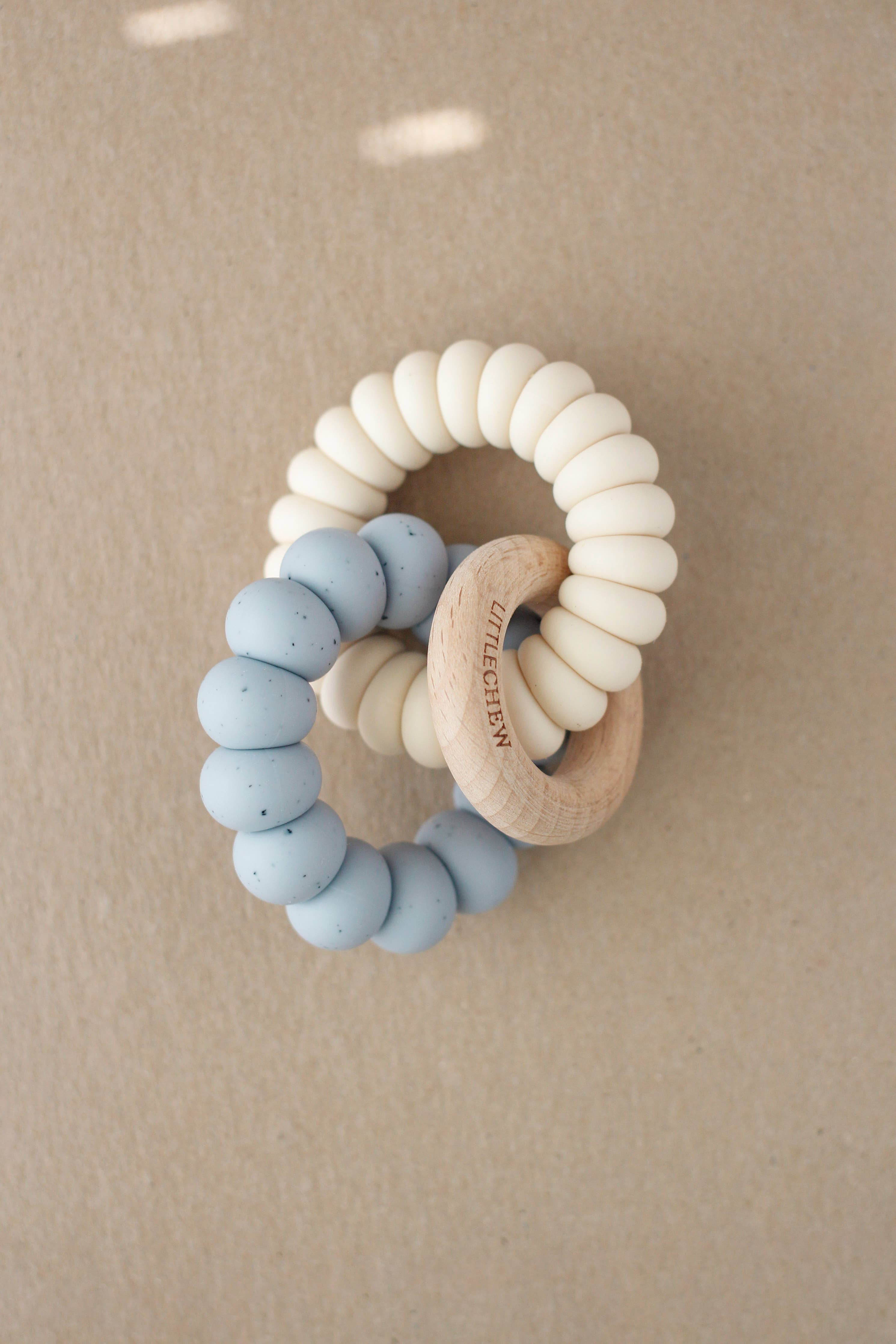 Teether - Luna | Speckled Powder Blue