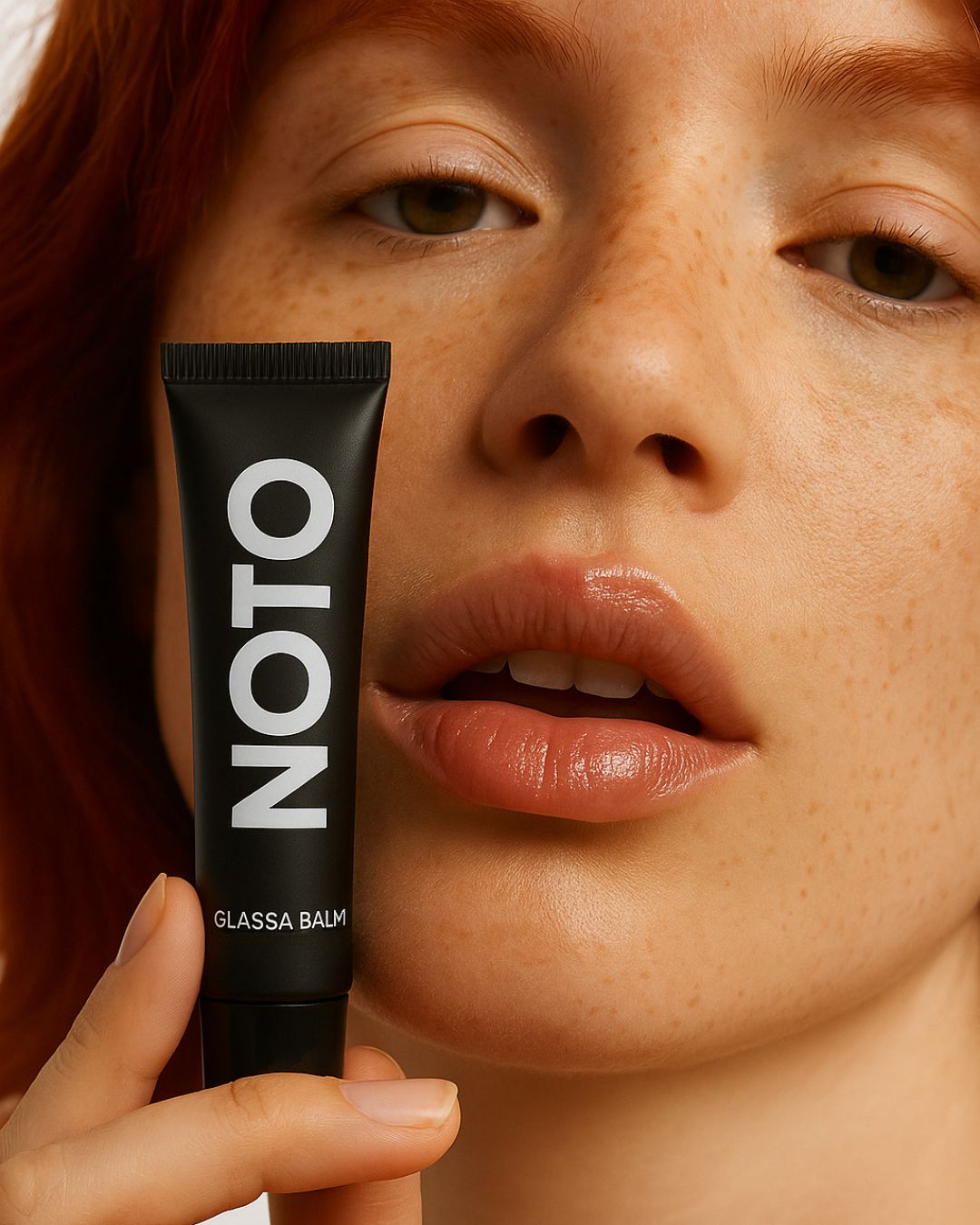 Glassa Balm worn on the lips