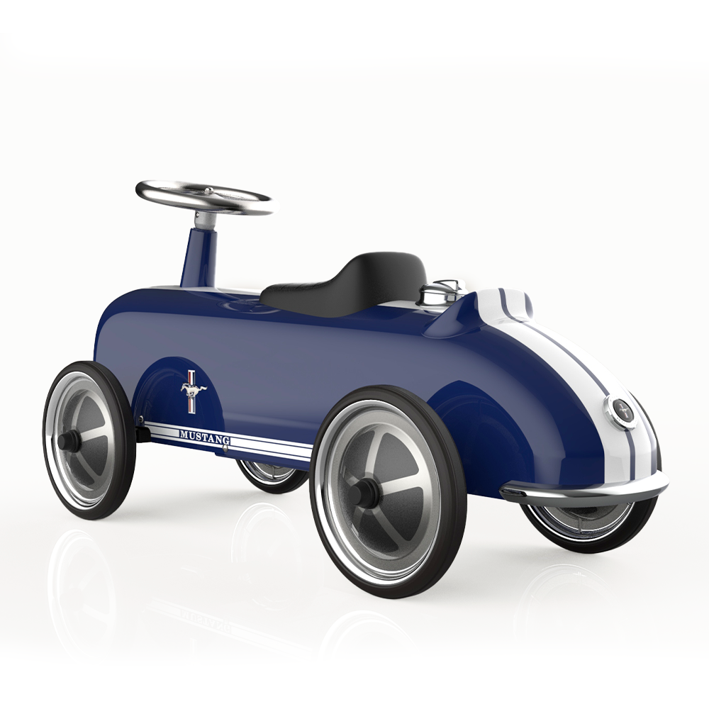 Baghera Ride-On Ford Mustang in blue, from the back