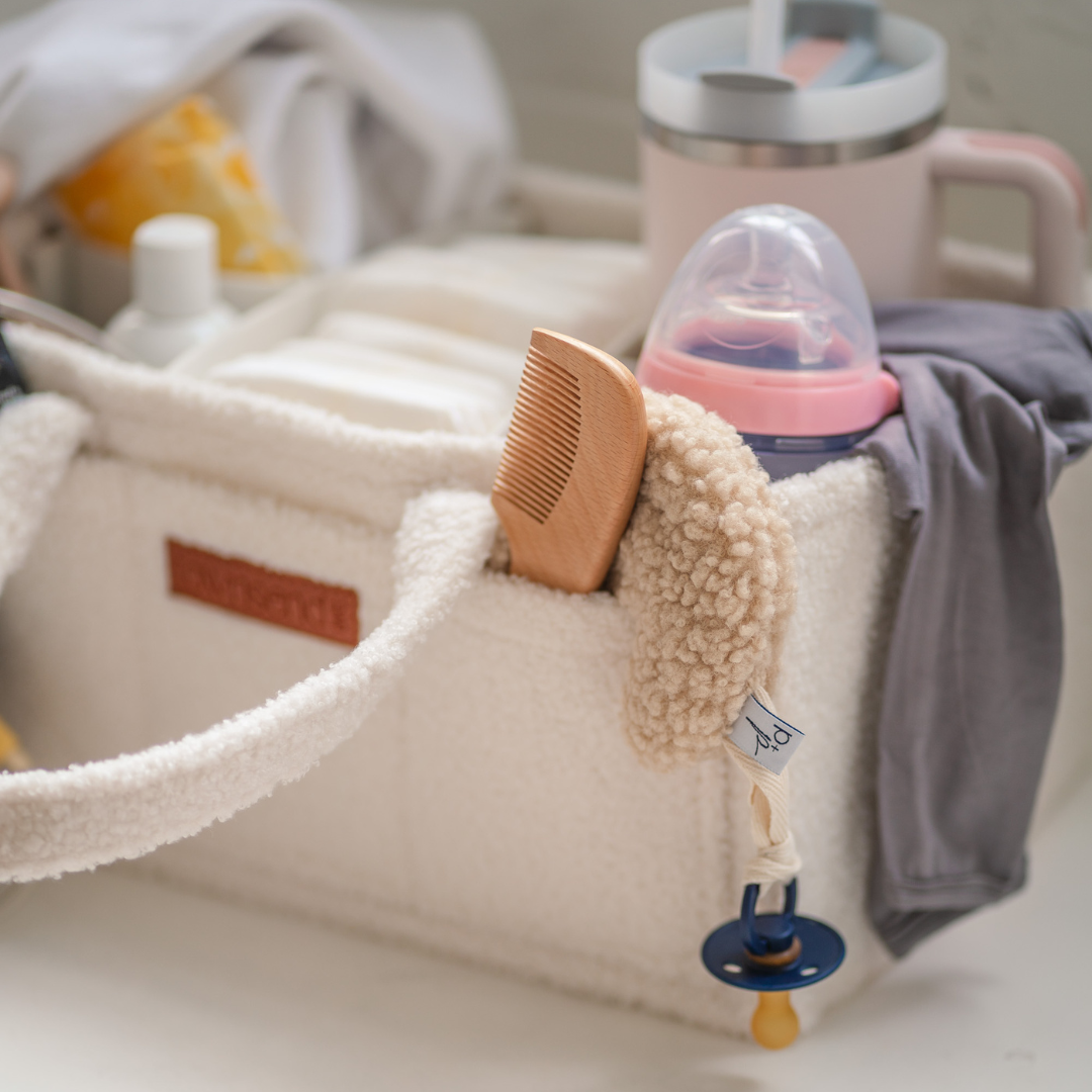Teddy Diaper Caddy, White