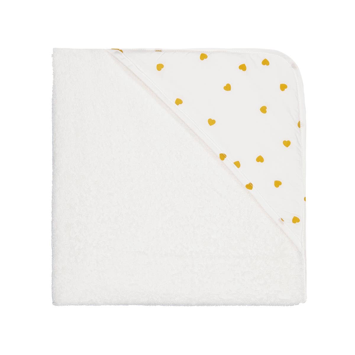 Colette Baby Bath Cape -  Heart Mustard