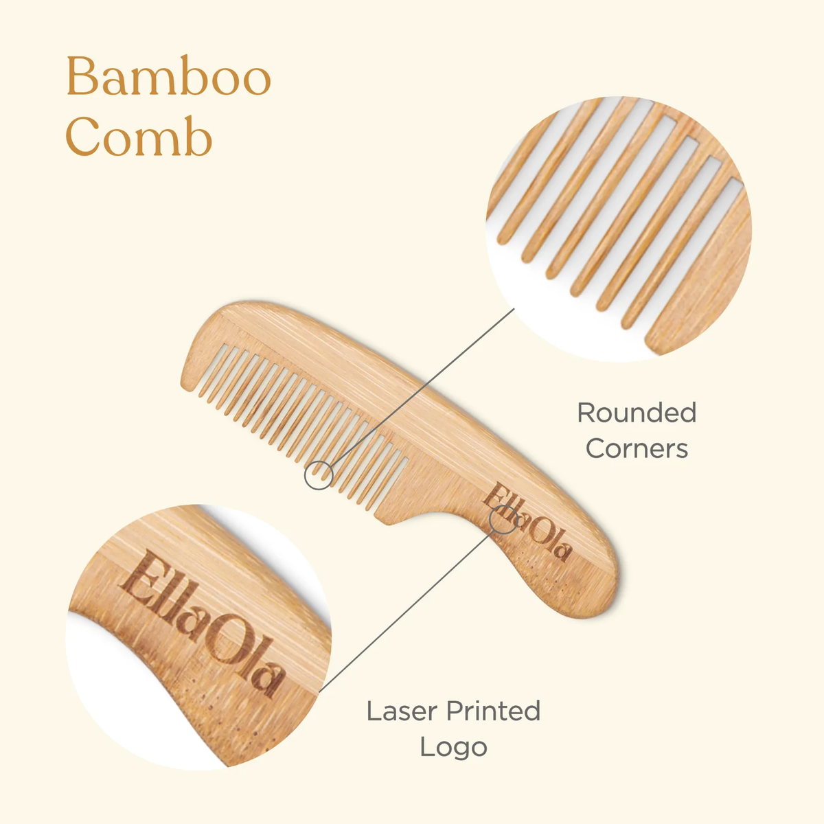 Bamboo Brush and Comb Set